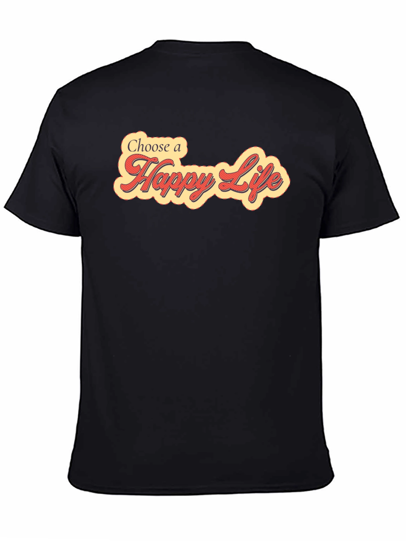 Choose a Happy Life Black Graphic Tee Shirt