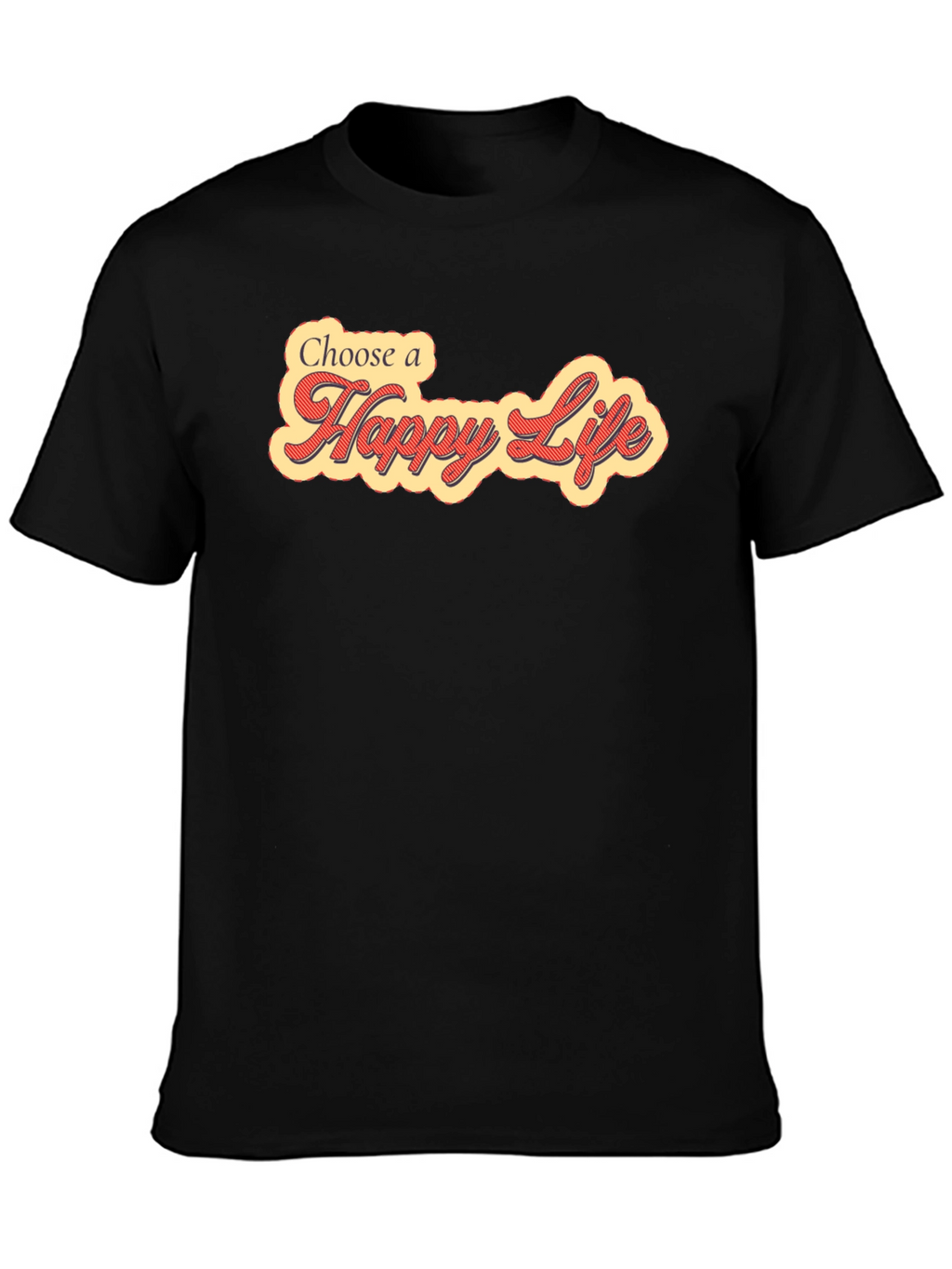 Choose a Happy Life Black Graphic Tee Shirt
