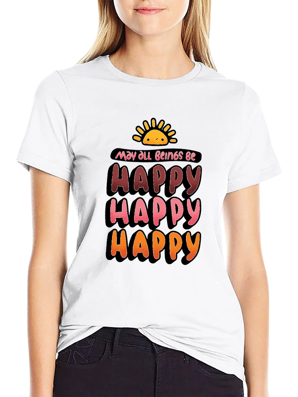 May All Beings Be Happy Graphic T-Shirt