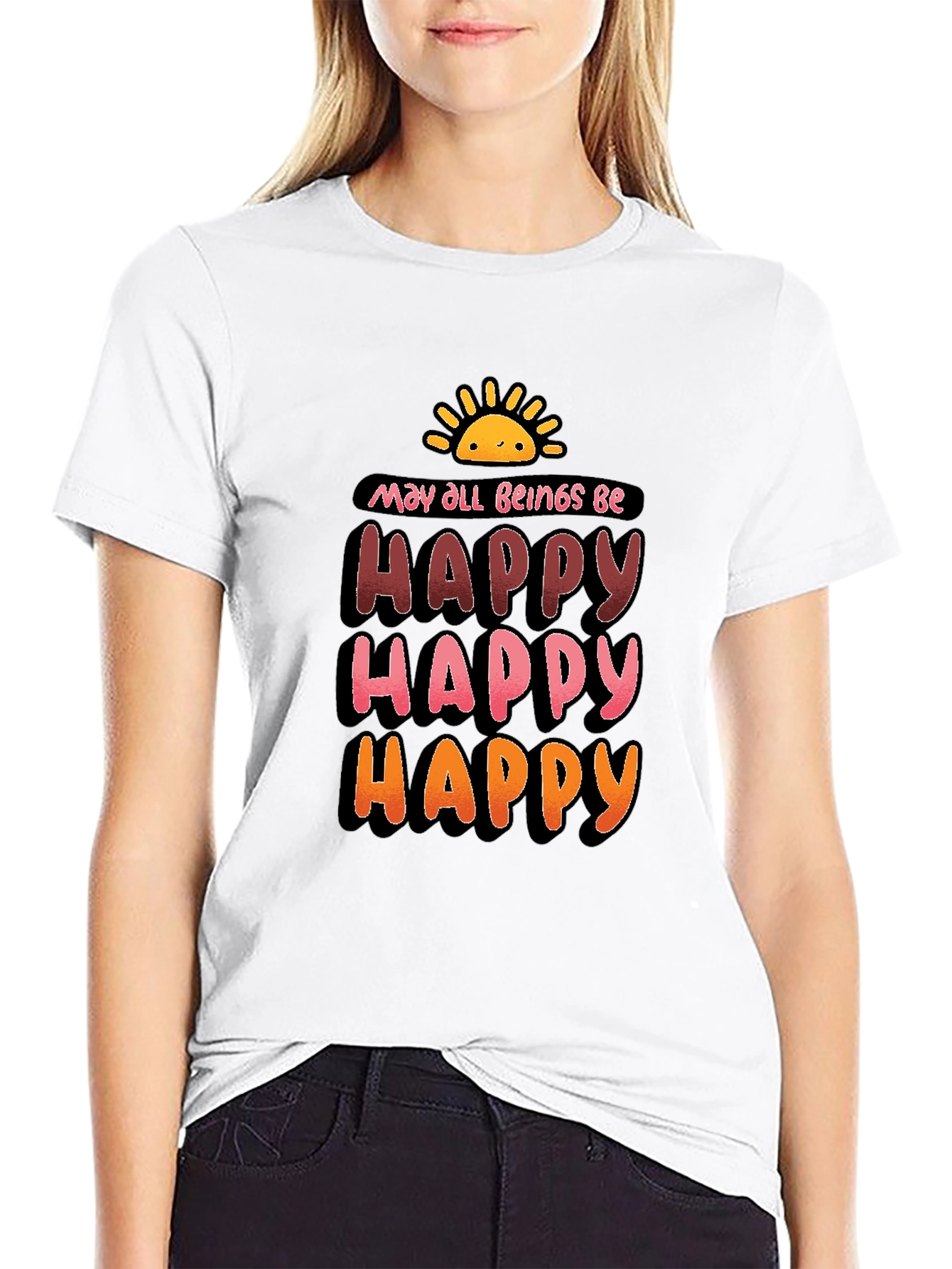 May All Beings Be Happy Graphic T-Shirt