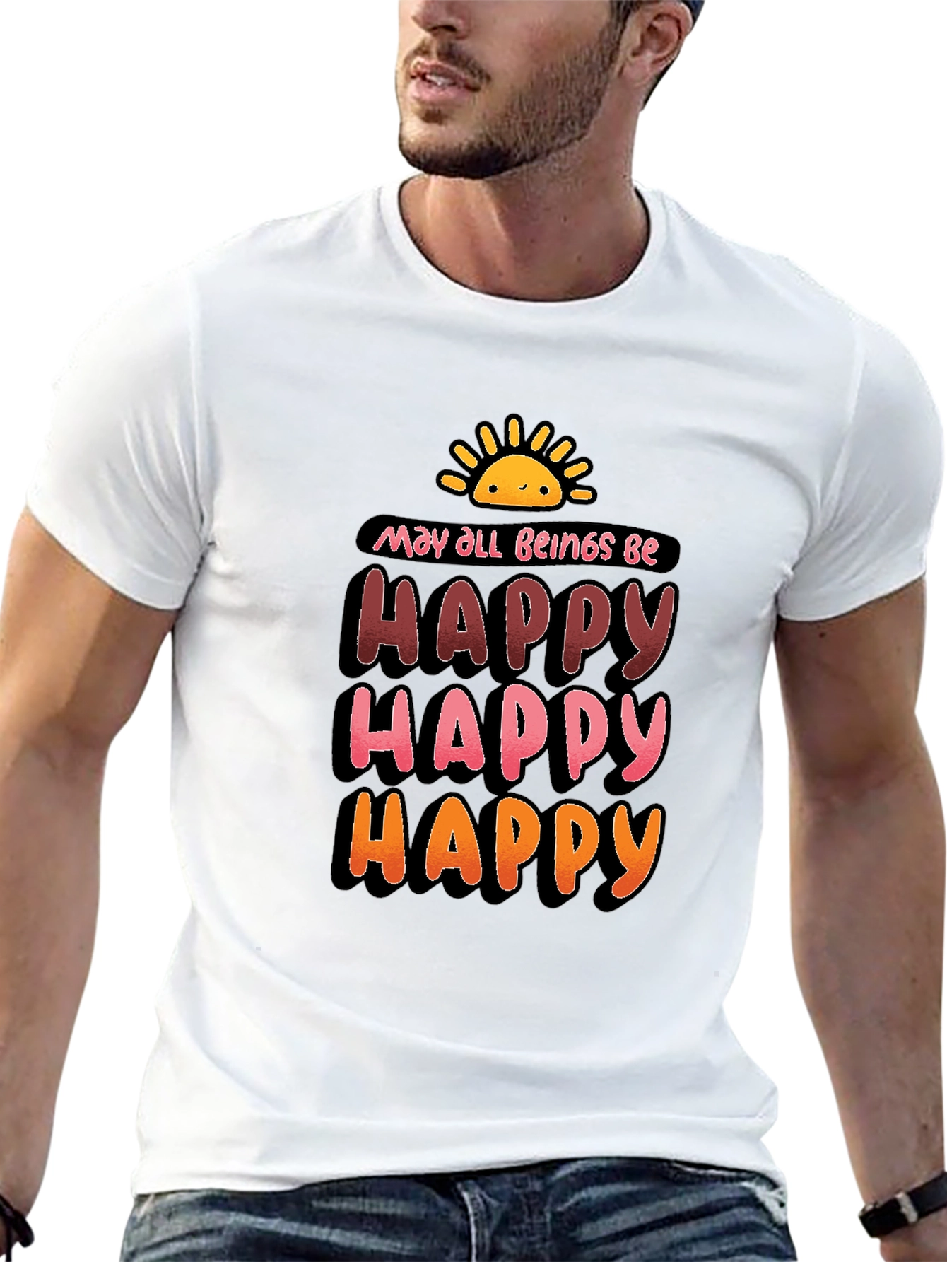 May All Beings Be Happy Graphic T-Shirt