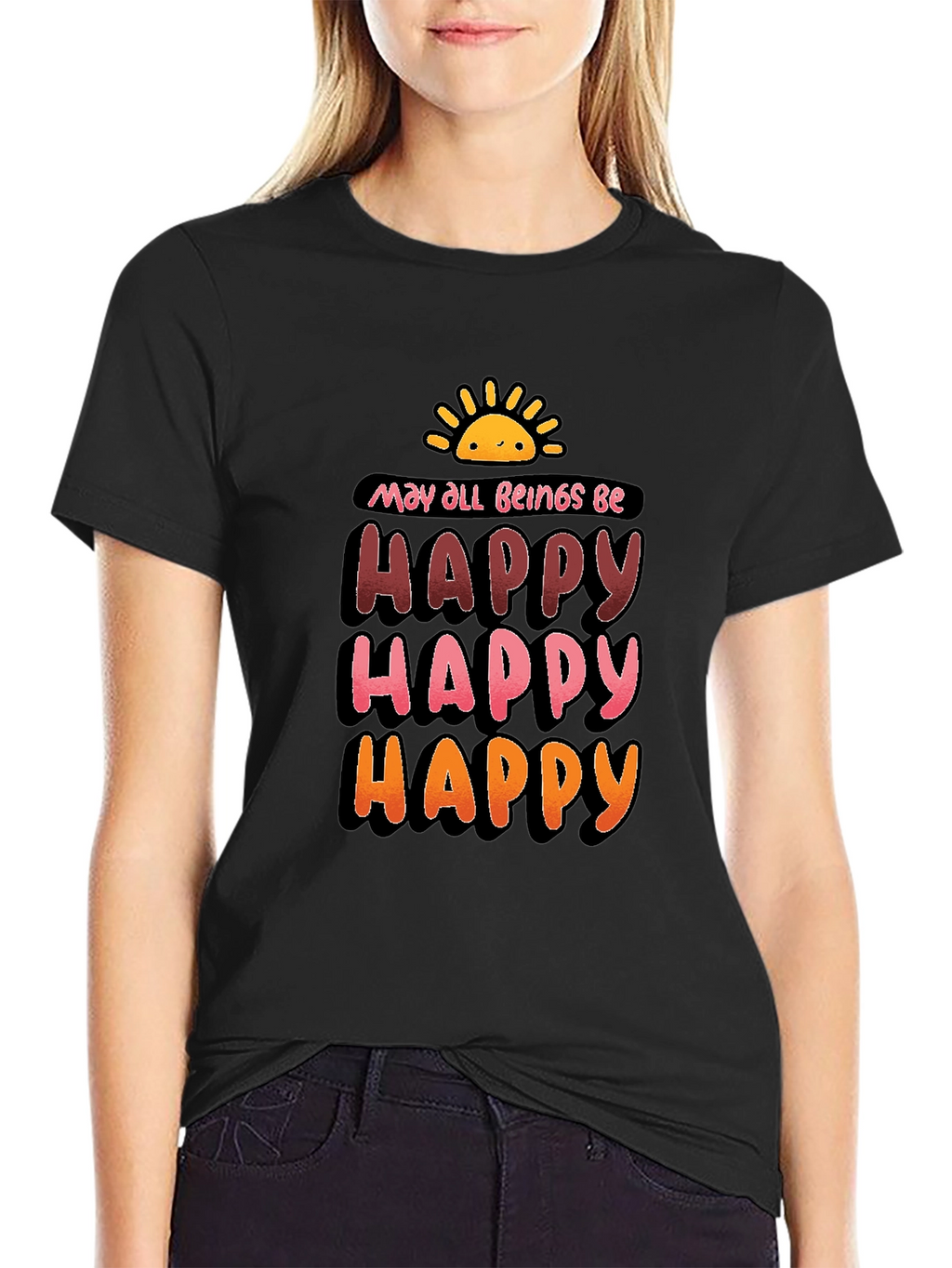 May All Beings Be Happy Graphic T-Shirt