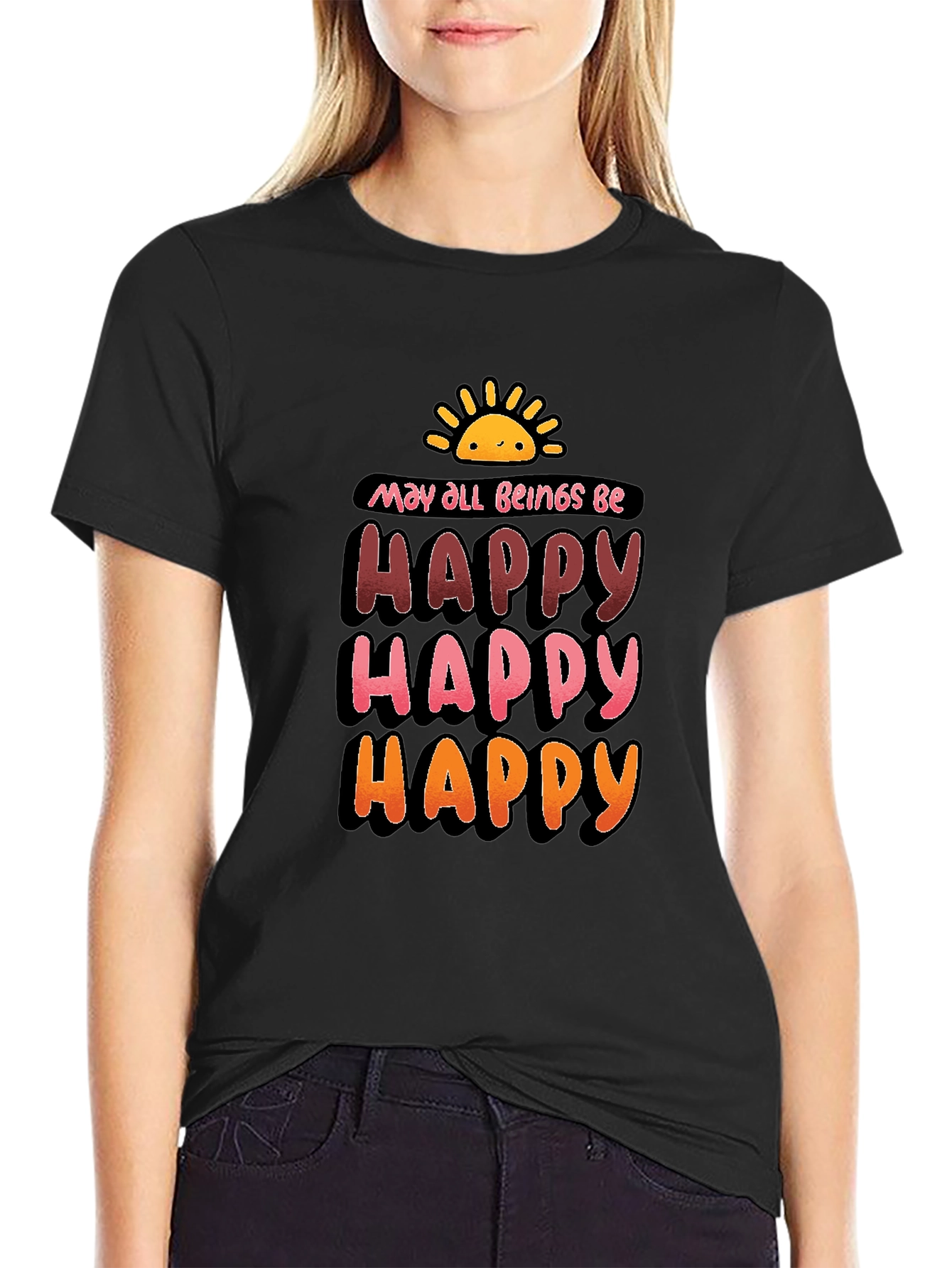 May All Beings Be Happy Graphic T-Shirt