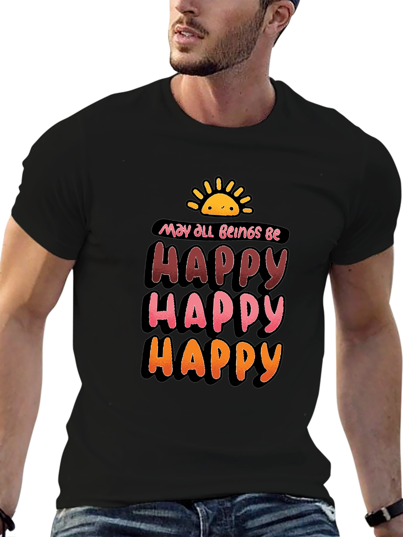 May All Beings Be Happy Graphic T-Shirt