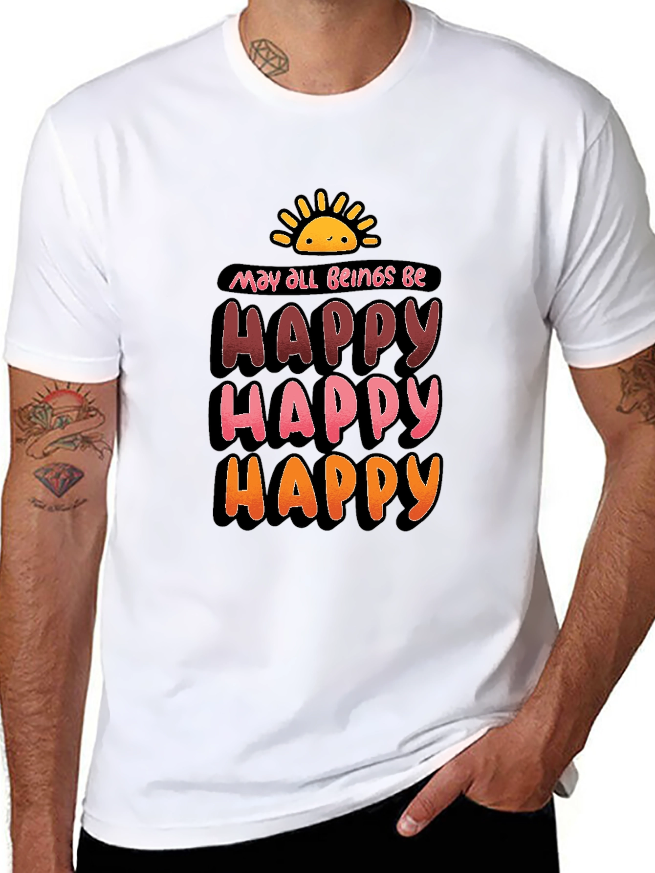 May All Beings Be Happy Graphic T-Shirt