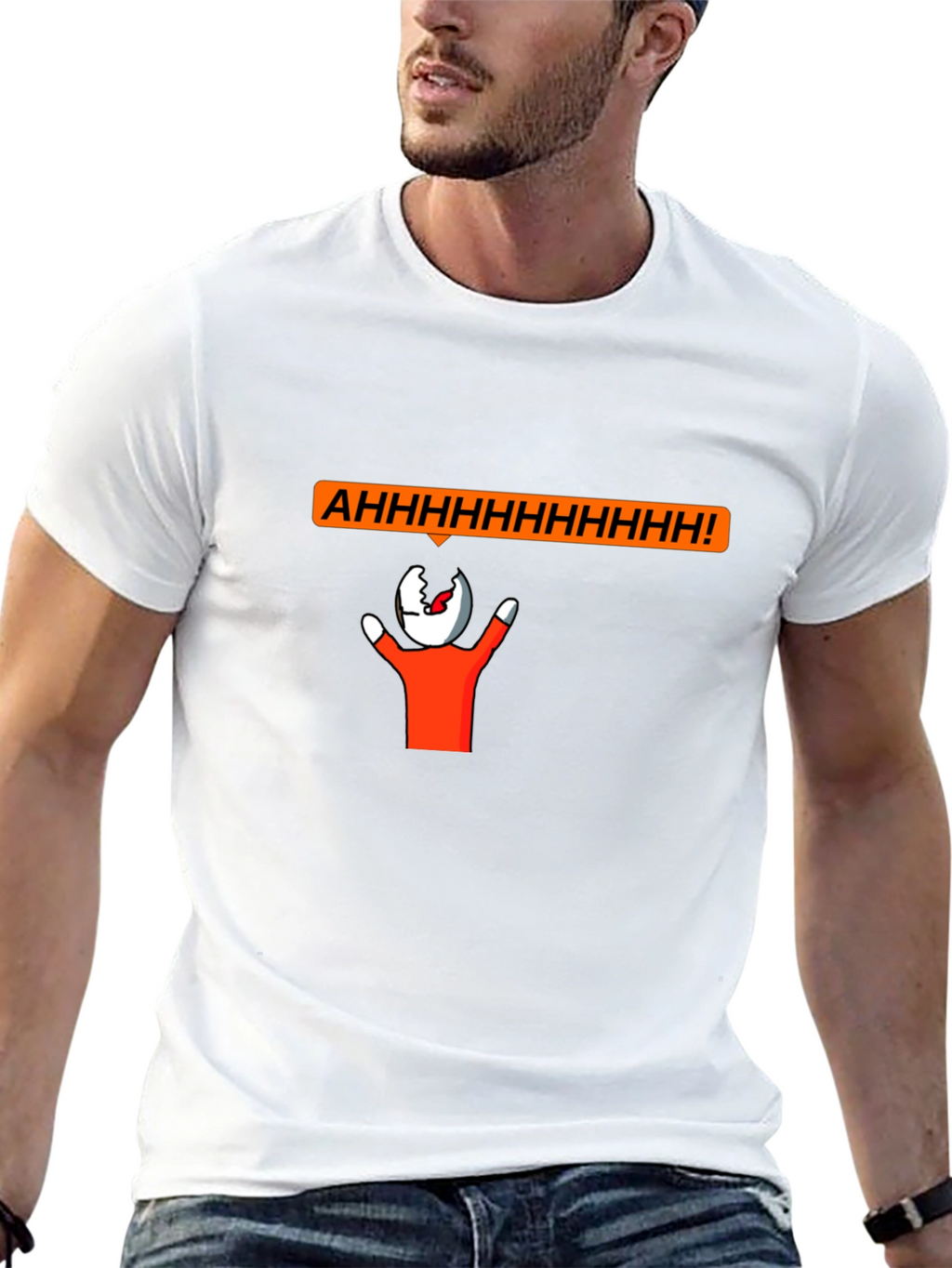Screaming Head Graphic T-Shirt - Unique Funny Design