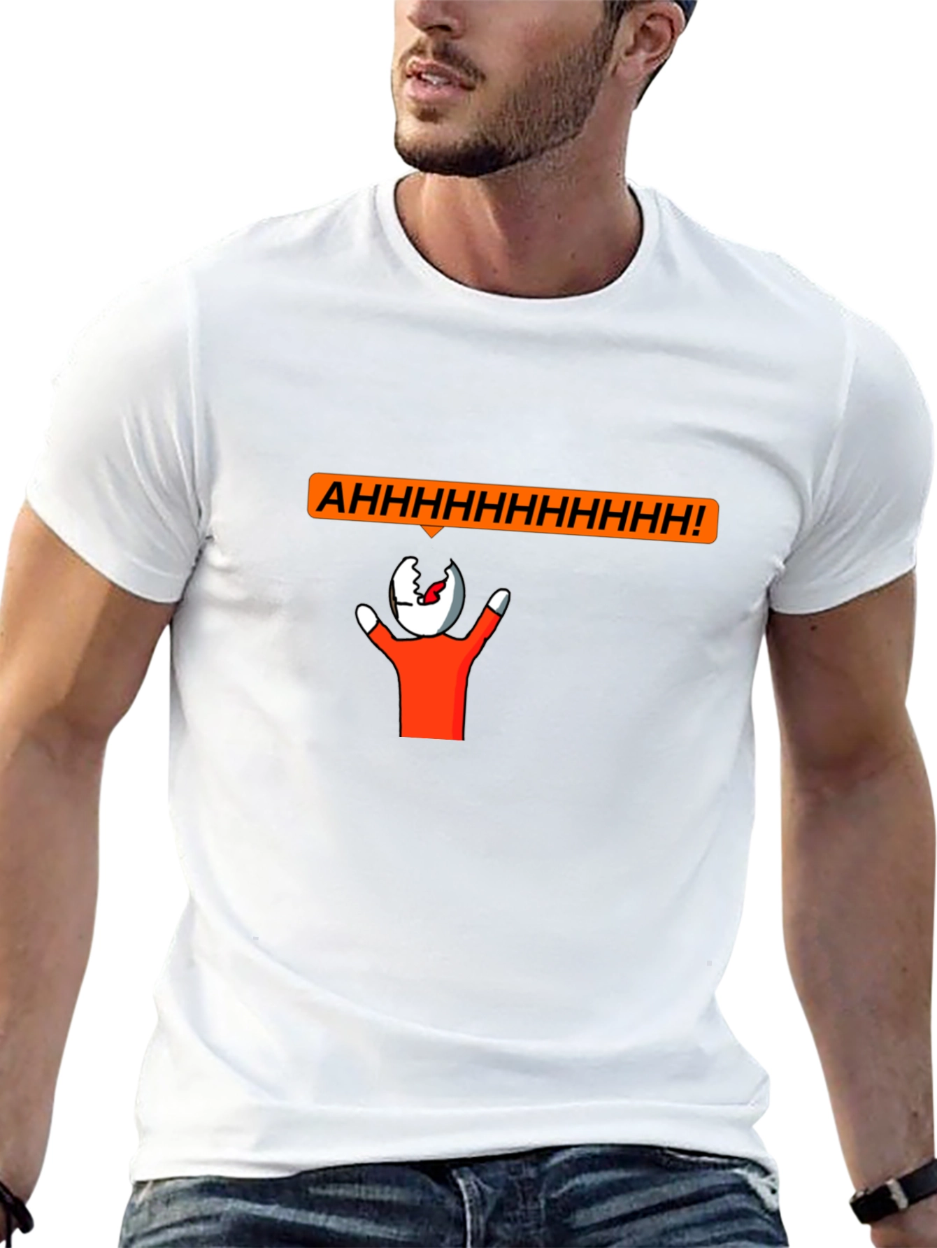 Screaming Head Graphic T-Shirt - Unique Funny Design
