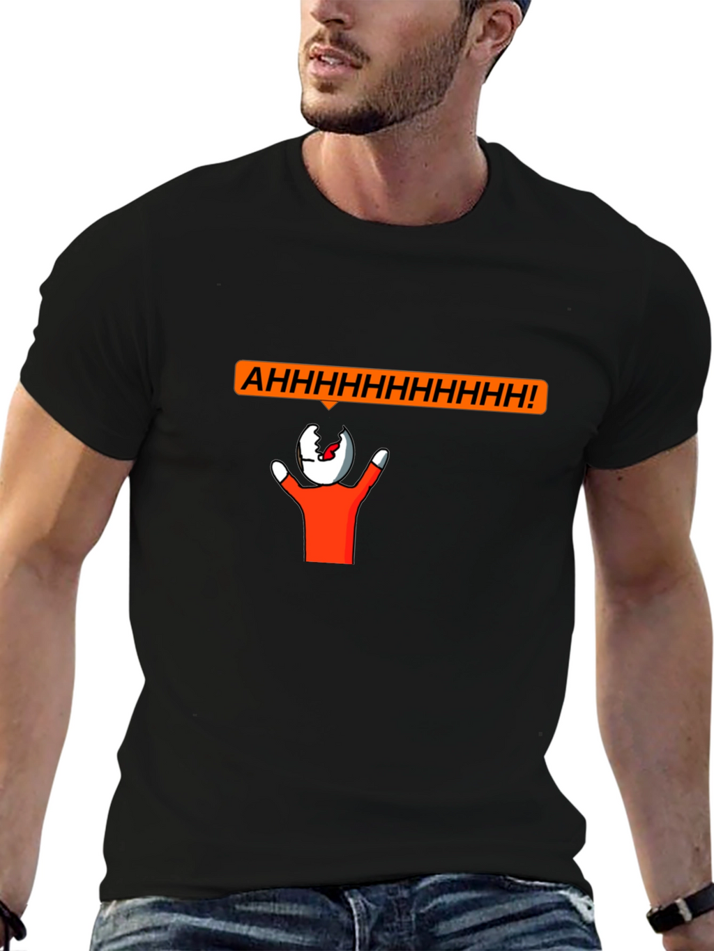 Screaming Head Graphic T-Shirt - Unique Funny Design