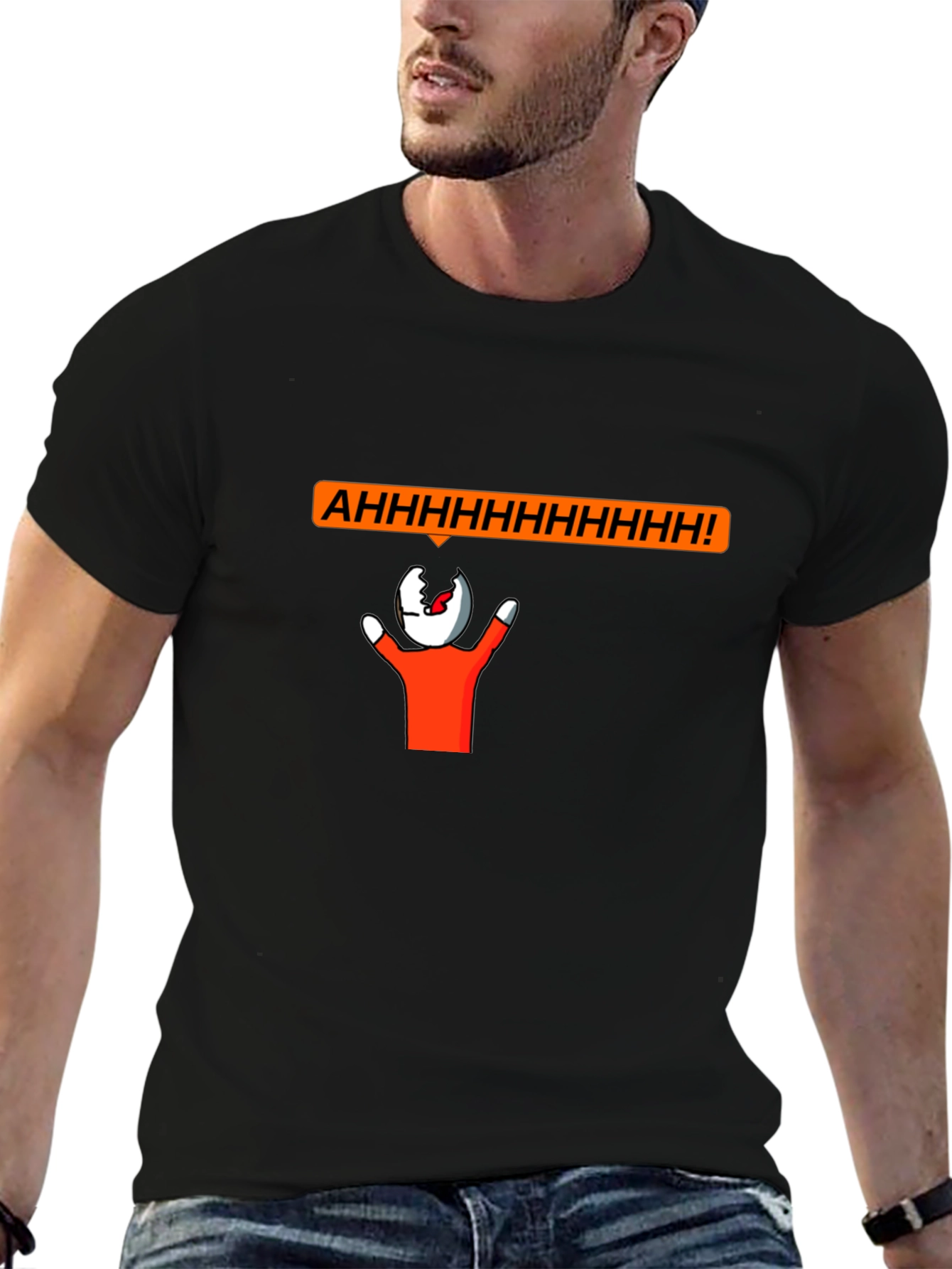 Screaming Head Graphic T-Shirt - Unique Funny Design