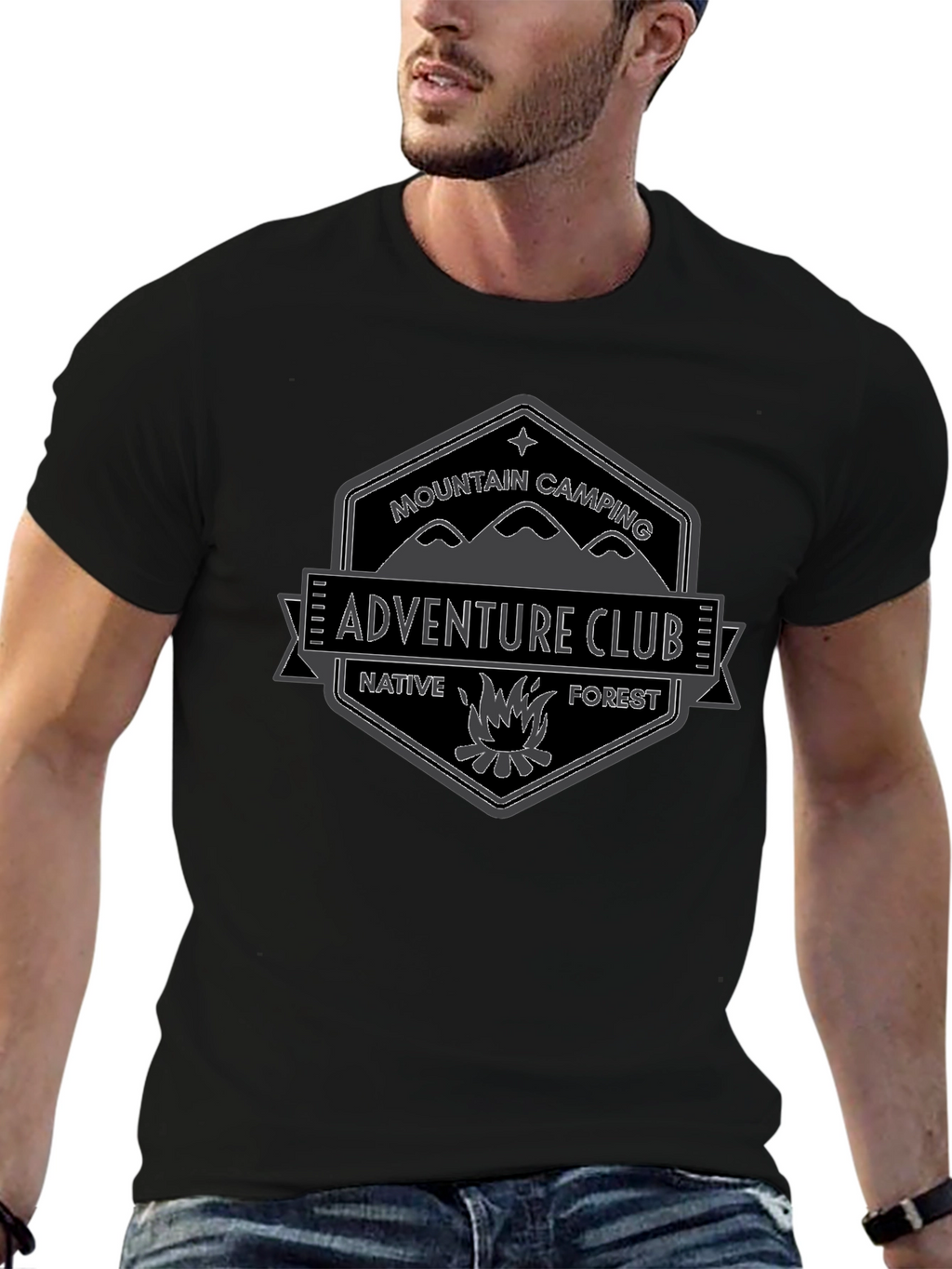 Adventure Club Graphic Tee - Mountain Camping T-Shirt