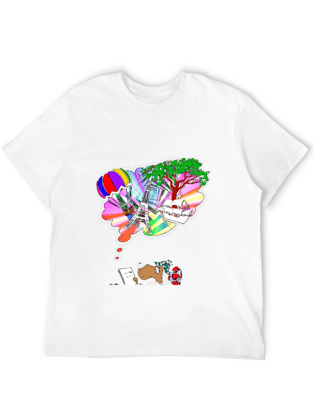 Dreamy Writer Graphic Tee - Eiffel Tower Balloon