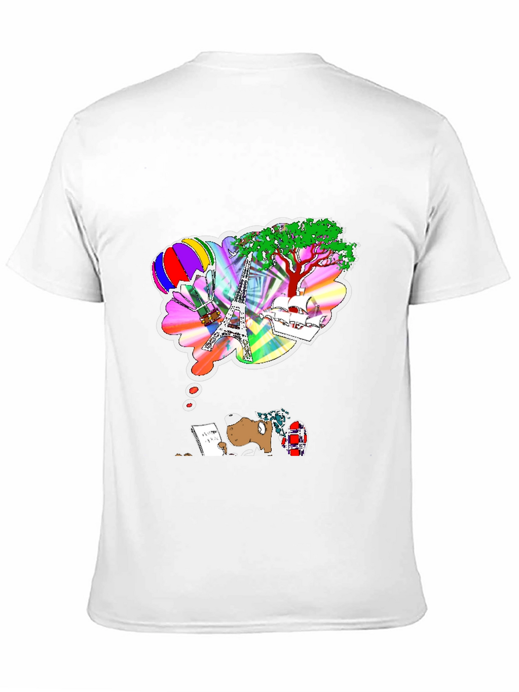 Dreamy Writer Graphic Tee - Eiffel Tower Balloon