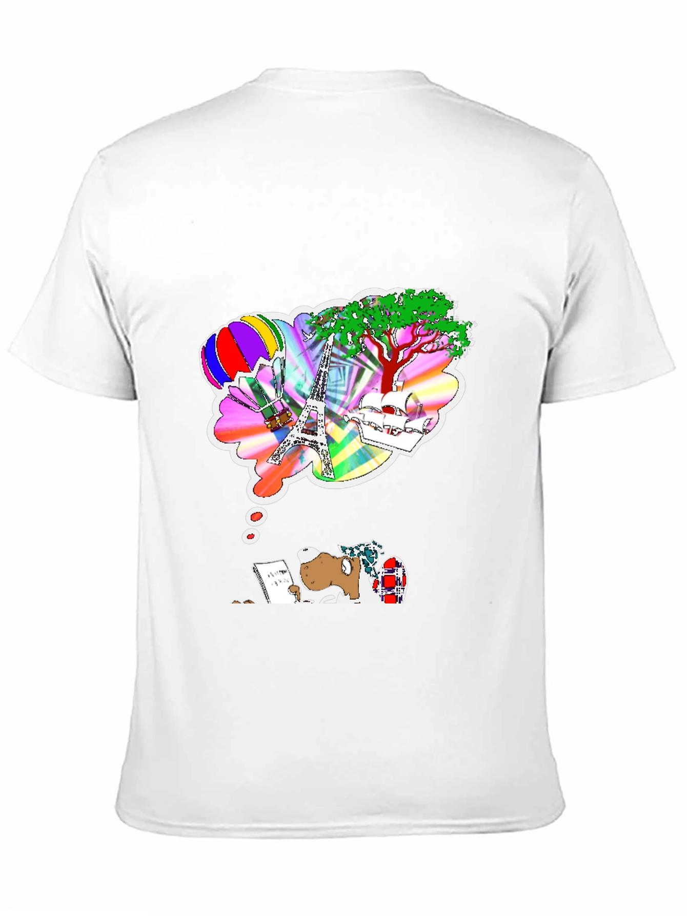 Dreamy Writer Graphic Tee - Eiffel Tower Balloon