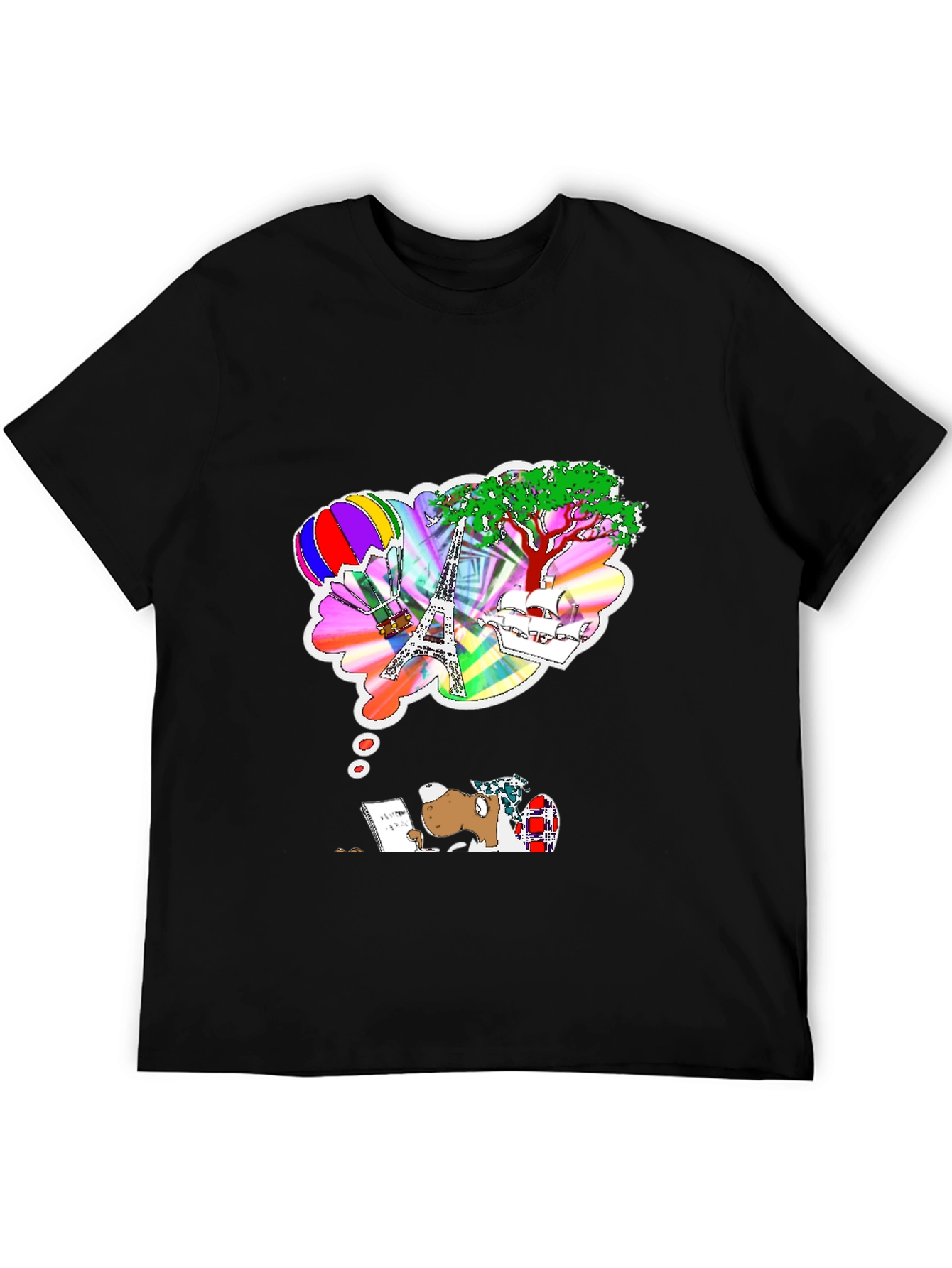 Dreamy Writer Graphic Tee - Eiffel Tower Balloon