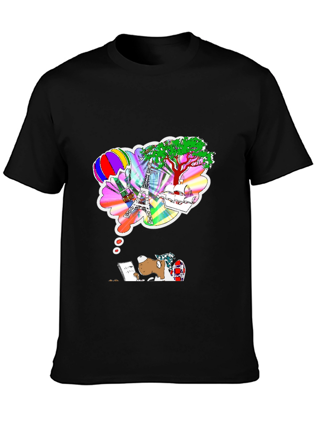 Dreamy Writer Graphic Tee - Eiffel Tower Balloon