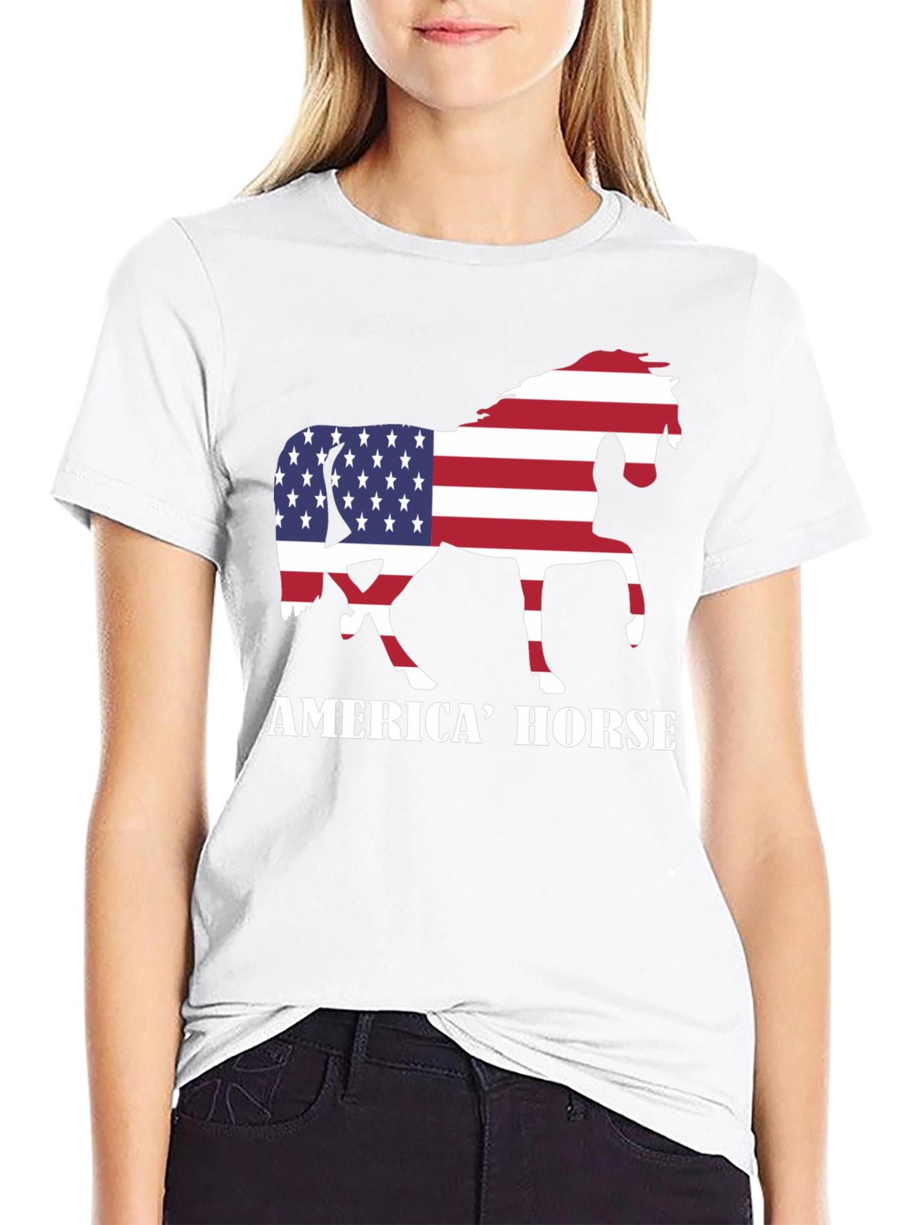 American Horse Flag Graphic Tee