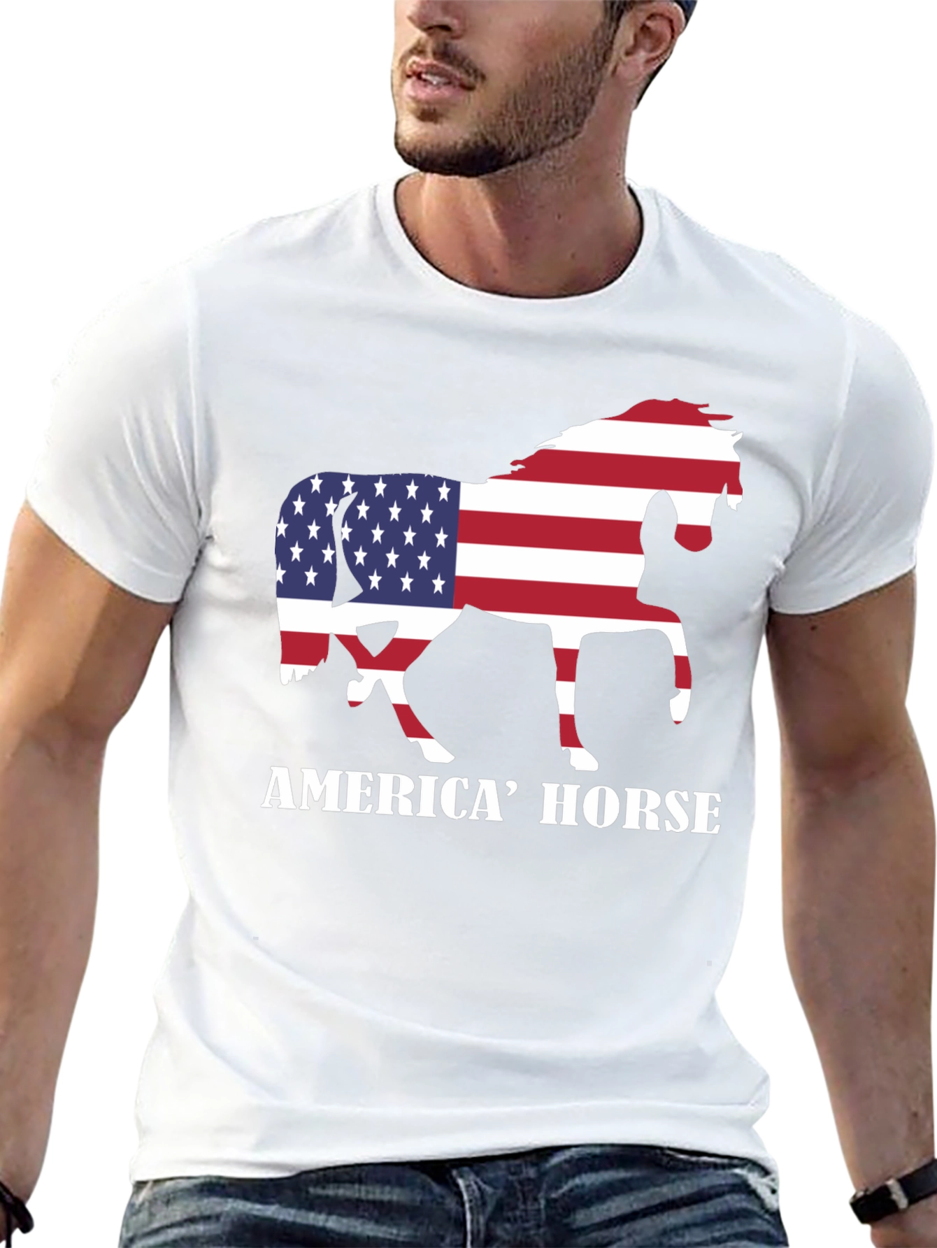 American Horse Flag Graphic Tee