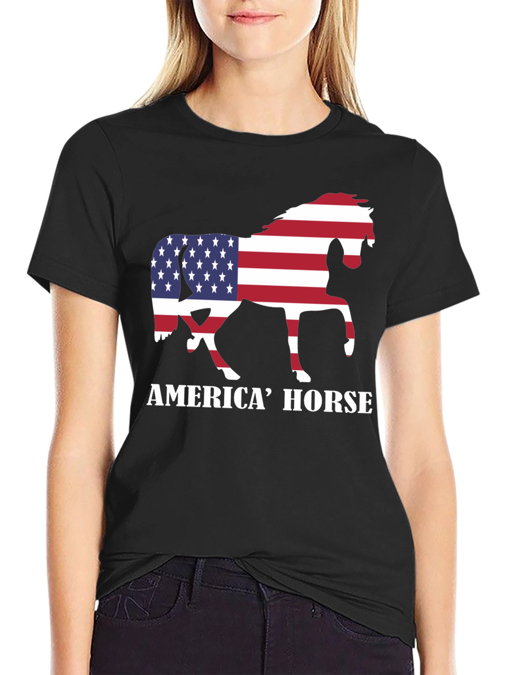 American Horse Flag Graphic Tee