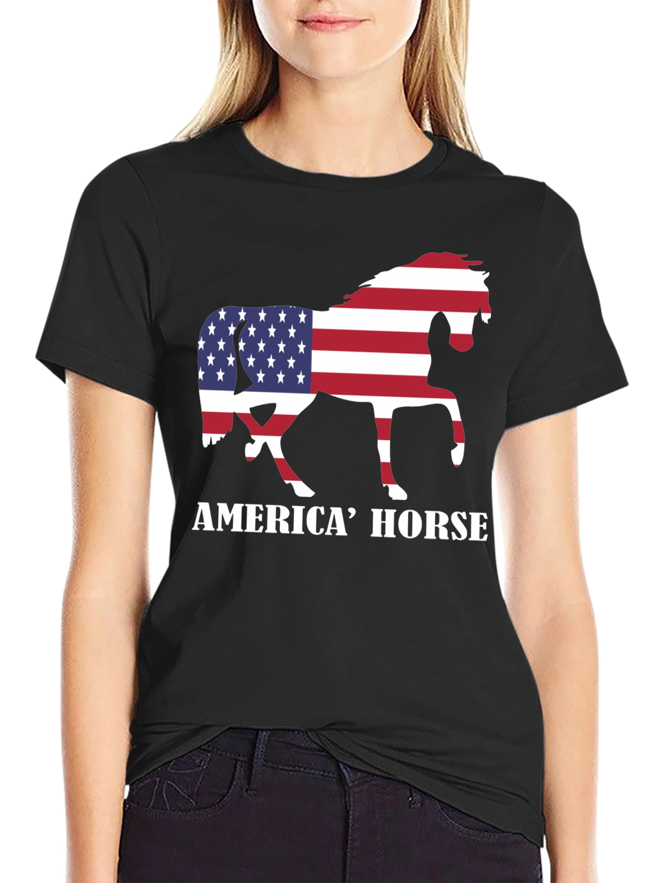 American Horse Flag Graphic Tee