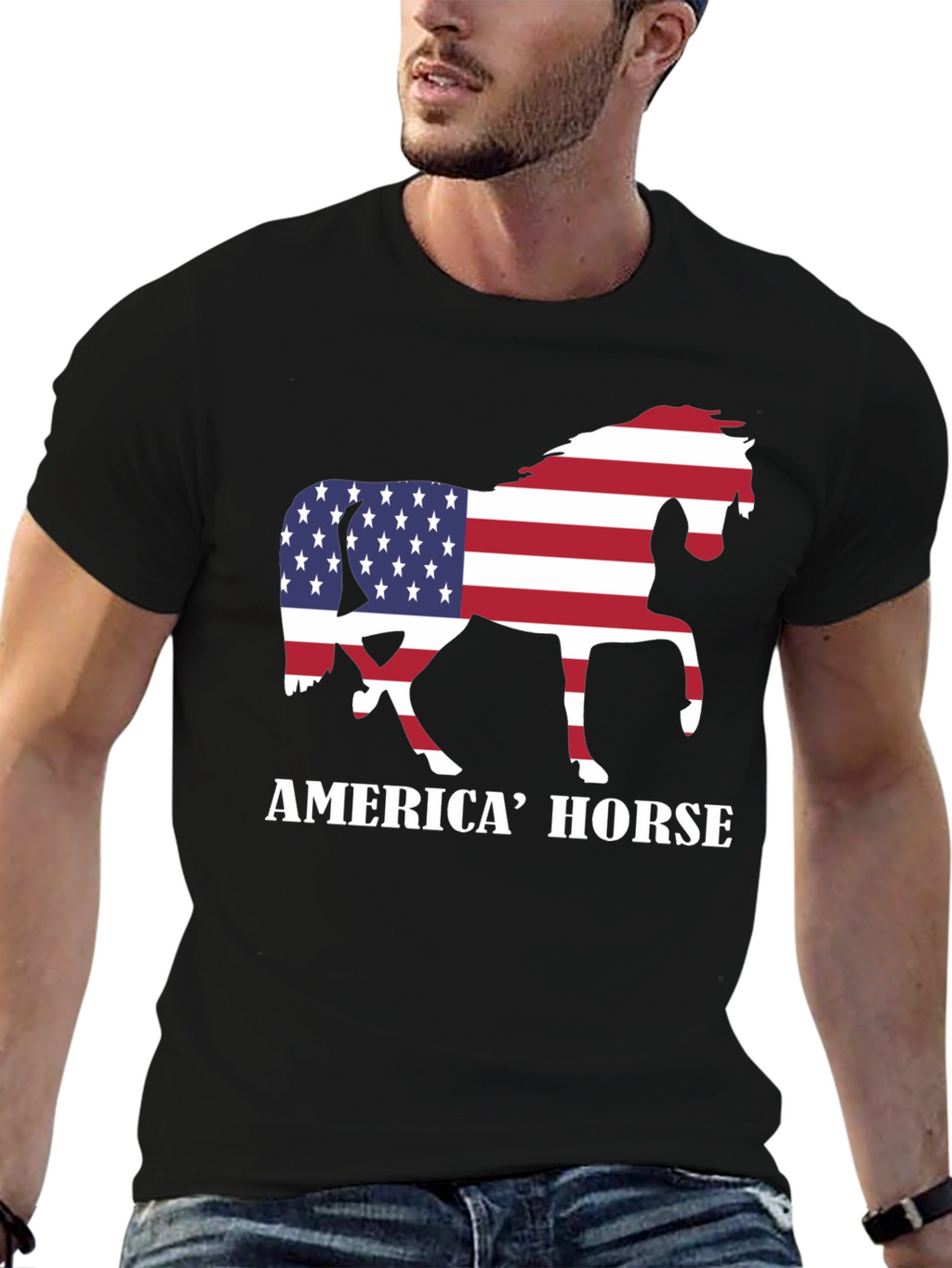 American Horse Flag Graphic Tee