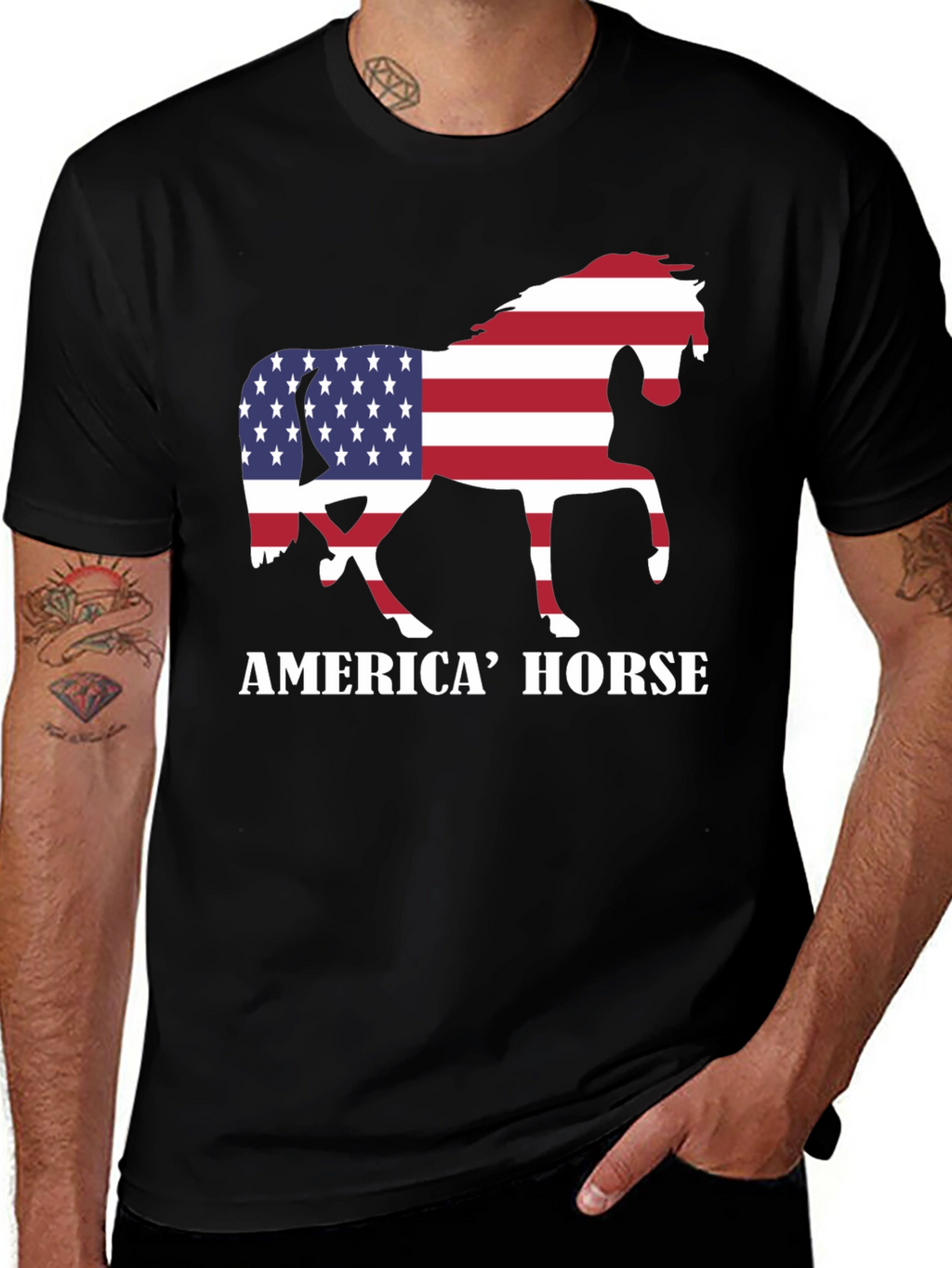American Horse Flag Graphic Tee