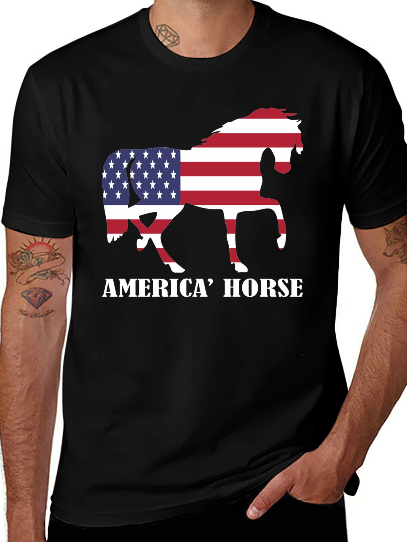 American Horse Flag Graphic Tee
