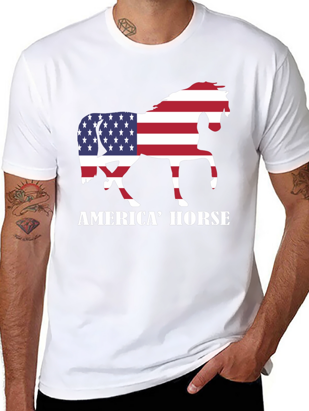 American Horse Flag Graphic Tee