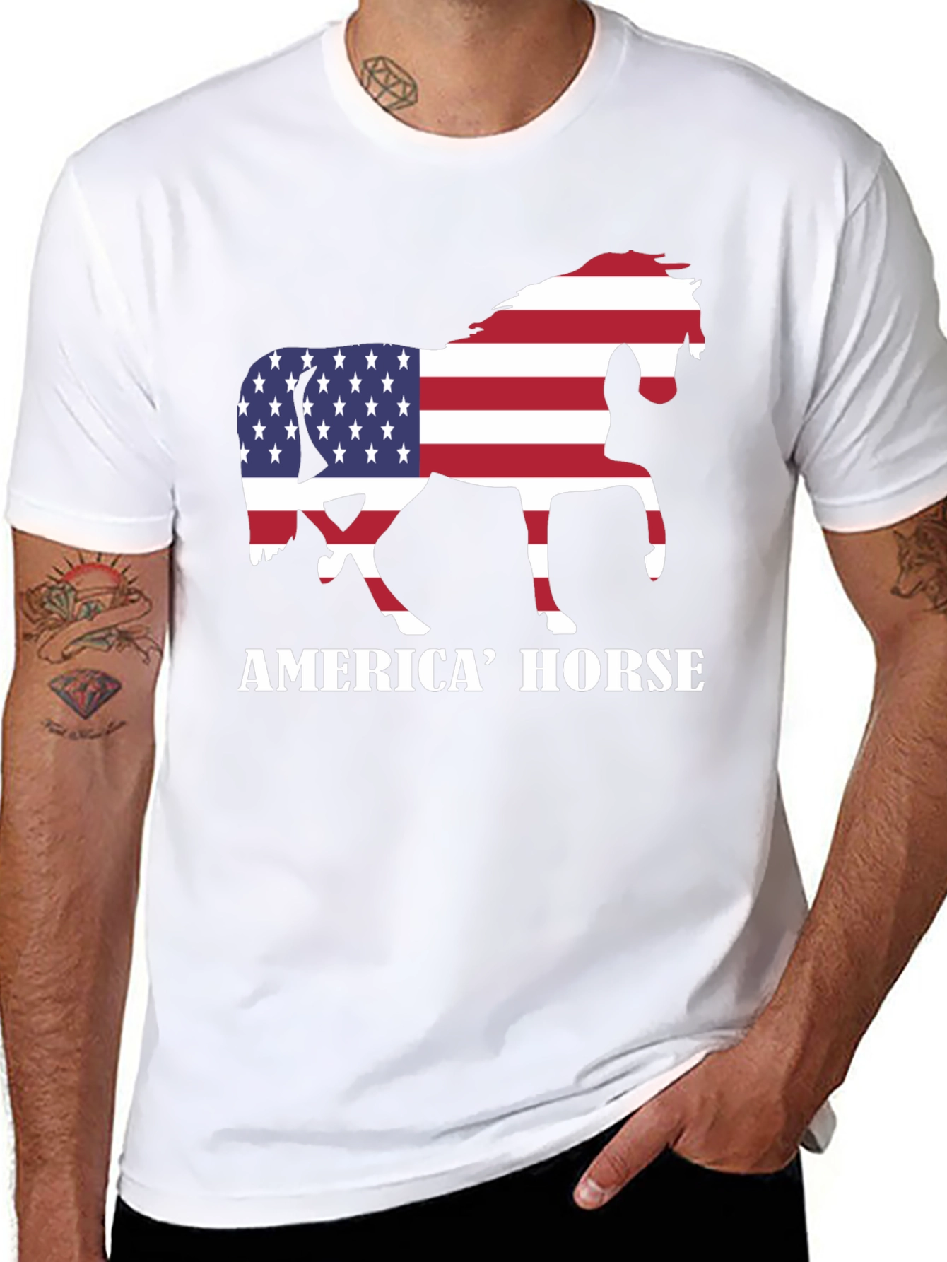 American Horse Flag Graphic Tee