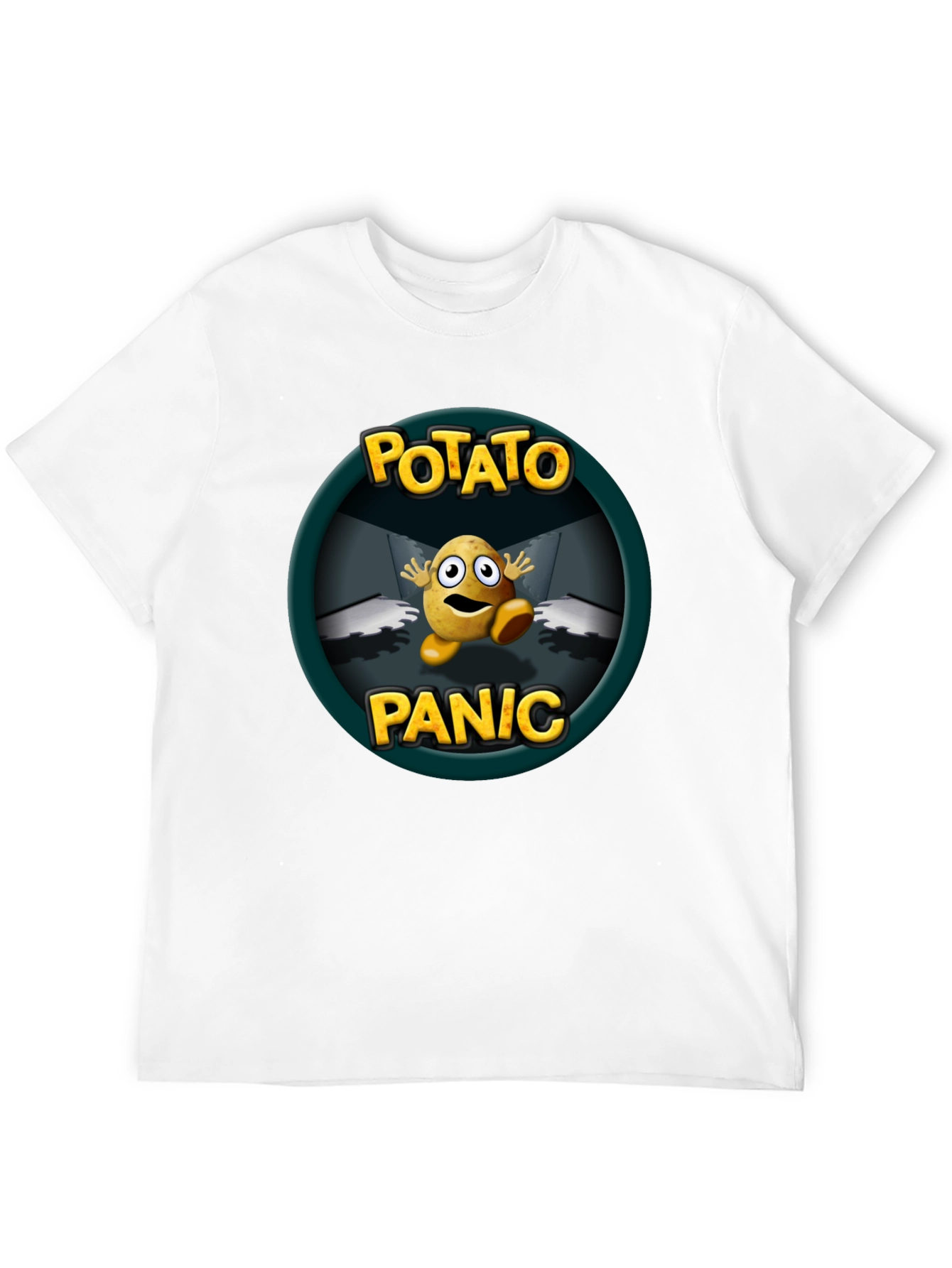 Potato Panic Graphic T-Shirt - Black Cotton Tee