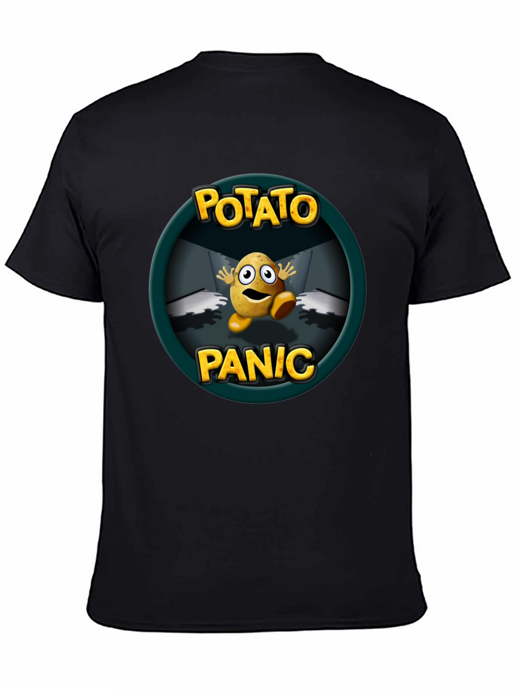 Potato Panic Graphic T-Shirt - Black Cotton Tee