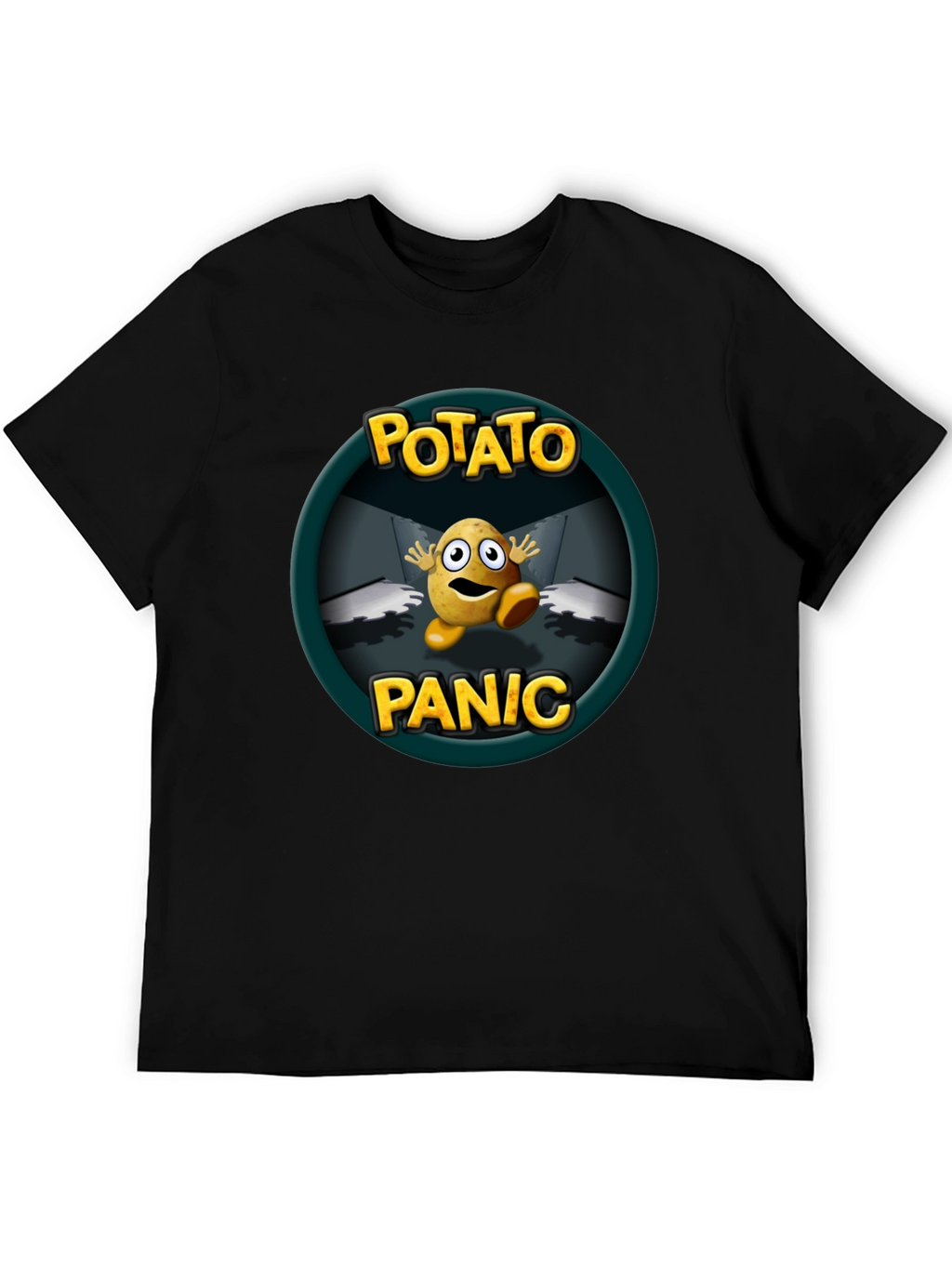 Potato Panic Graphic T-Shirt - Black Cotton Tee