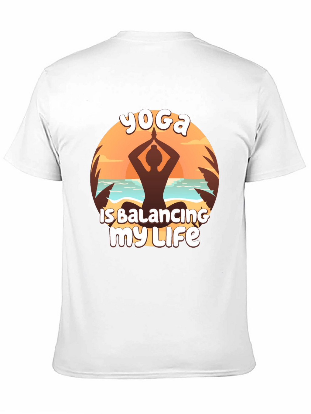 Yoga Balancing Life Black T-Shirt