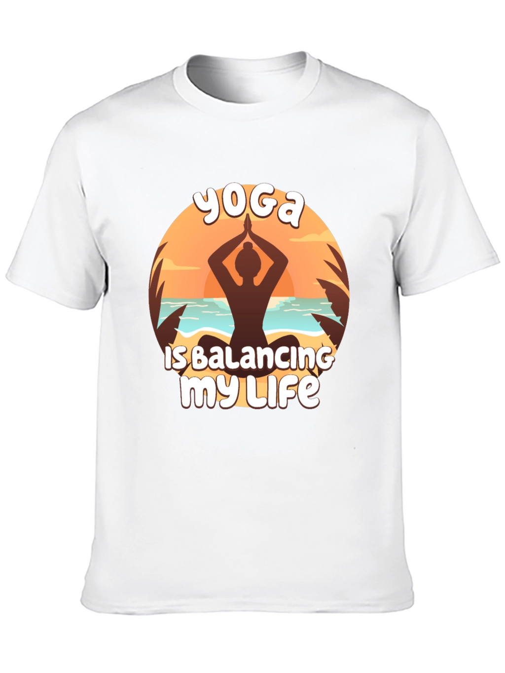 Yoga Balancing Life Black T-Shirt