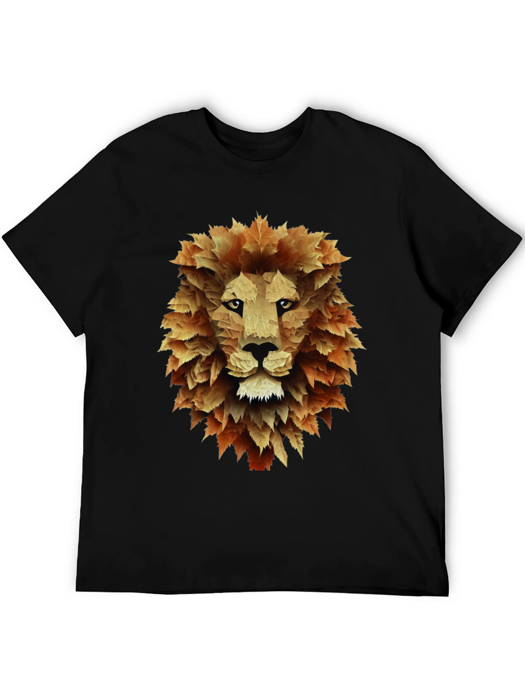 Leaf Lion Graphic Tee - Stylish Mens Black T-Shirt