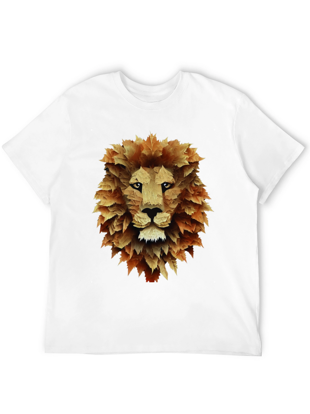 Leaf Lion Graphic Tee - Stylish Mens Black T-Shirt