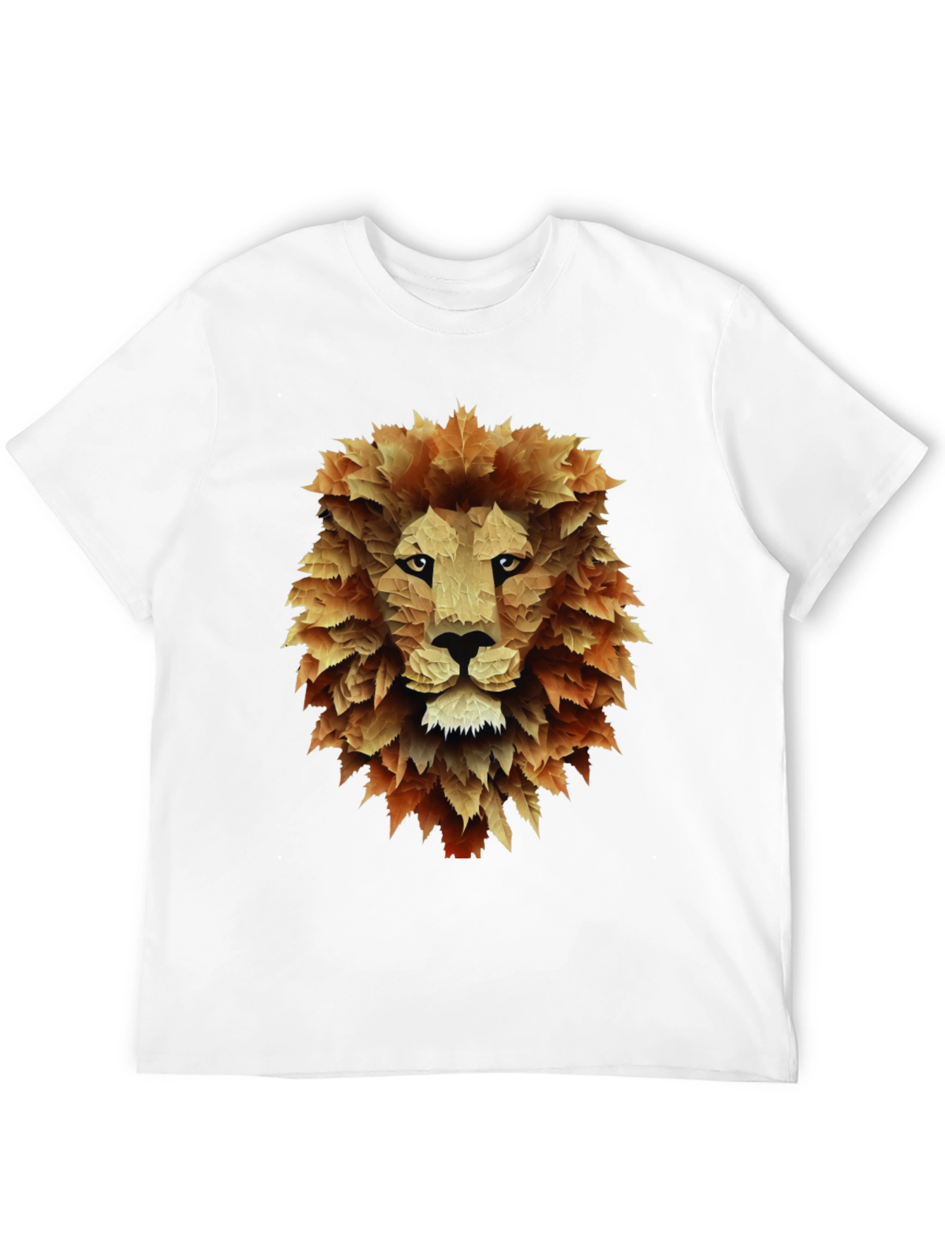 Leaf Lion Graphic Tee - Stylish Mens Black T-Shirt