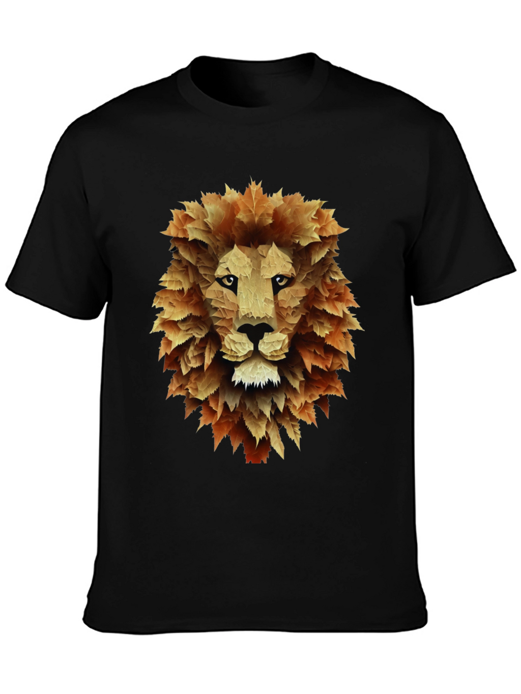 Leaf Lion Graphic Tee - Stylish Mens Black T-Shirt