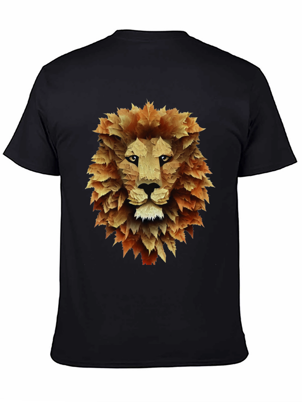 Leaf Lion Graphic Tee - Stylish Mens Black T-Shirt