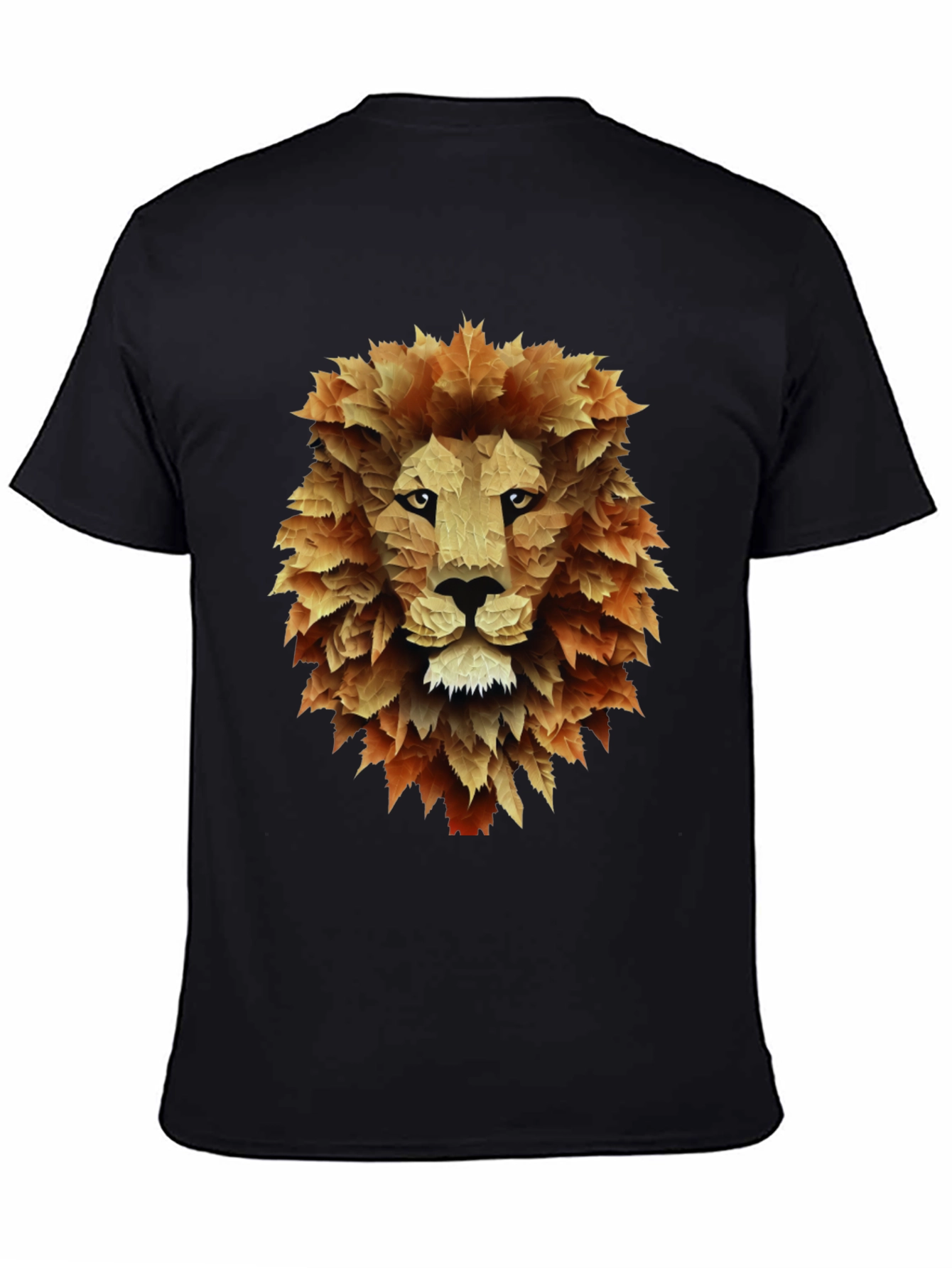 Leaf Lion Graphic Tee - Stylish Mens Black T-Shirt