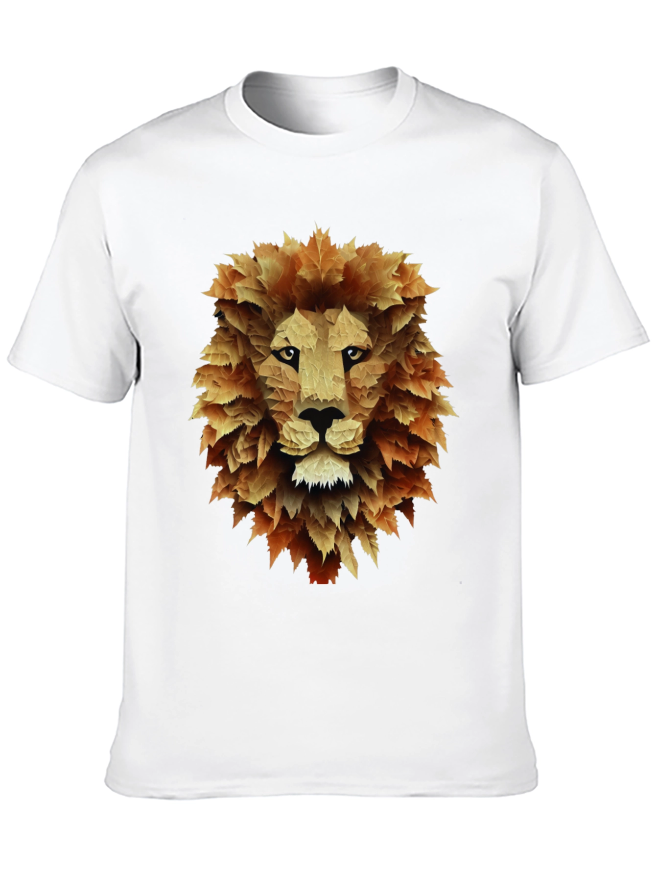 Leaf Lion Graphic Tee - Stylish Mens Black T-Shirt