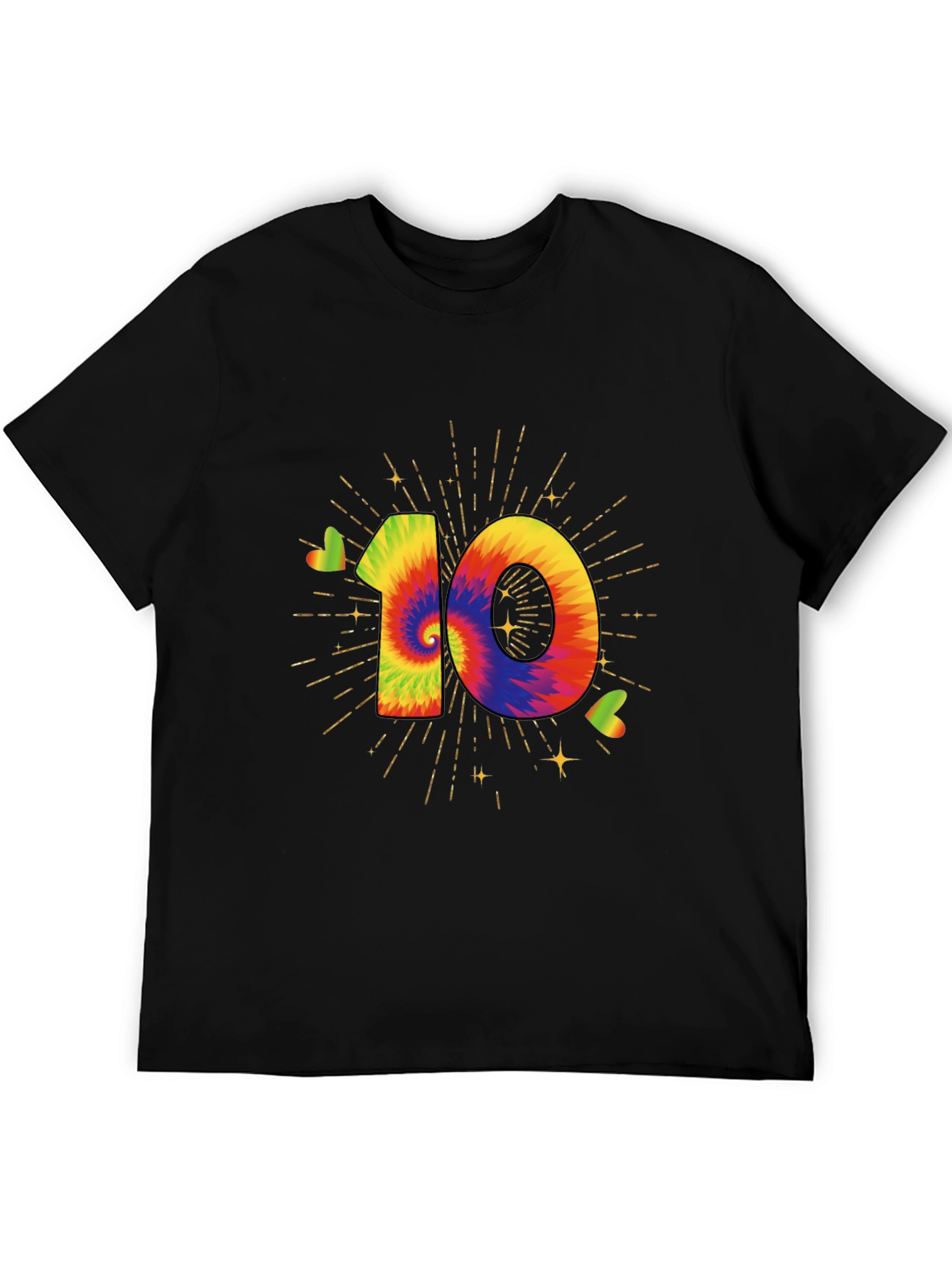 Tie Dye 10th Birthday Shirt - Groovy Rainbow Party Tee