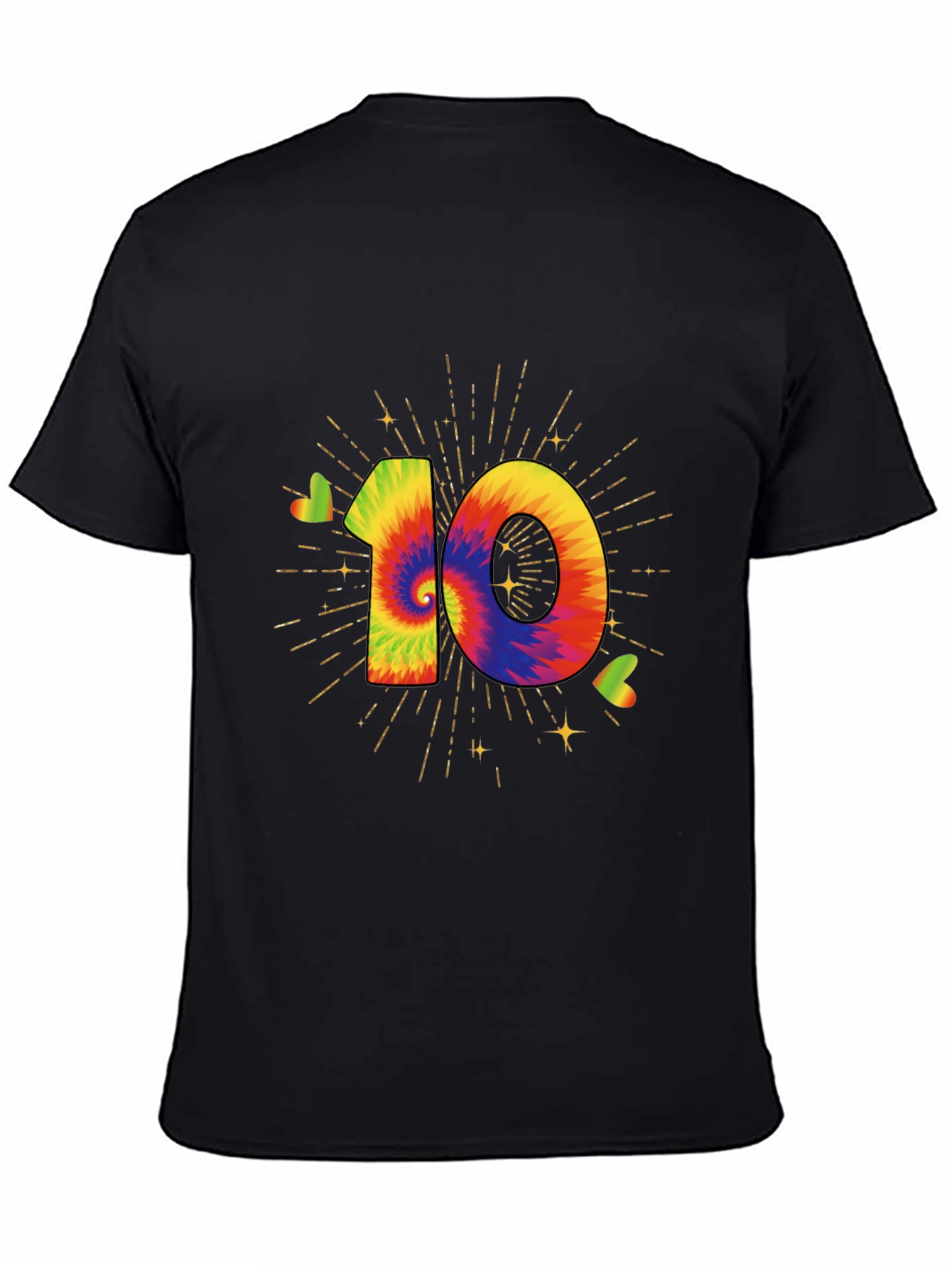 Tie Dye 10th Birthday Shirt - Groovy Rainbow Party Tee