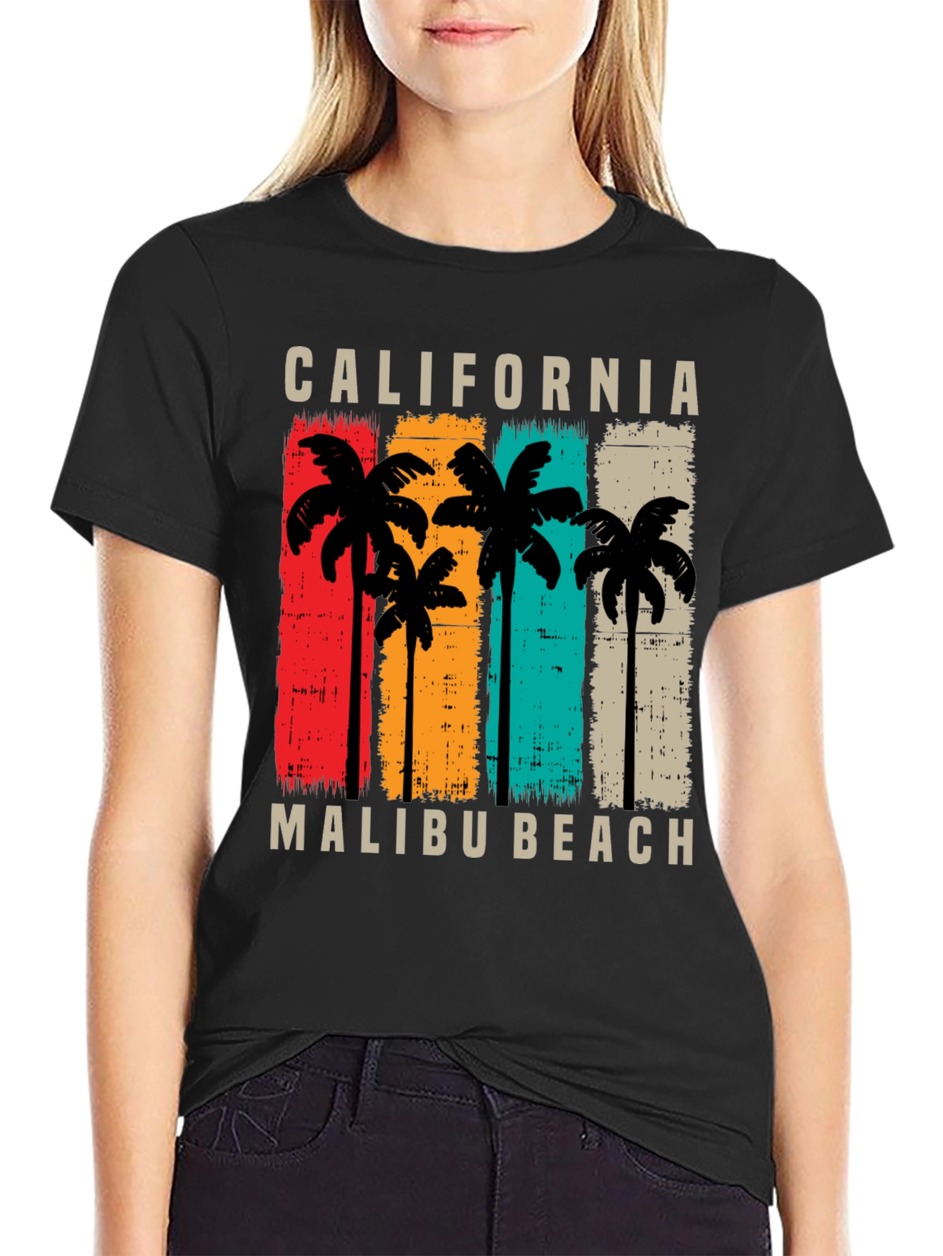 California Malibu Beach T-Shirt Palm Tree Graphic Tee