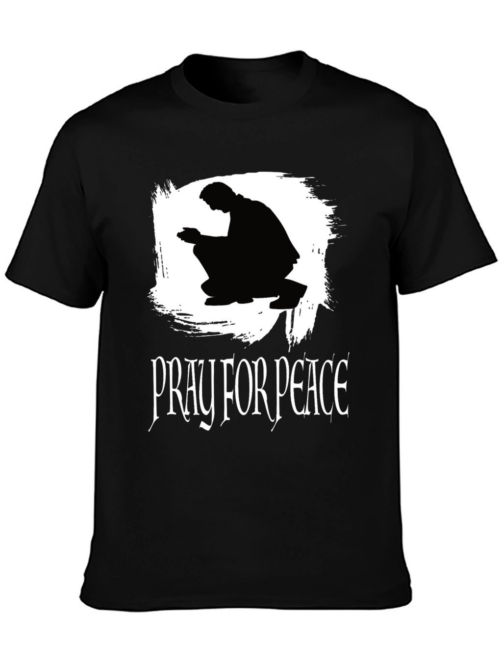 Pray for Peace Black Graphic T-Shirt