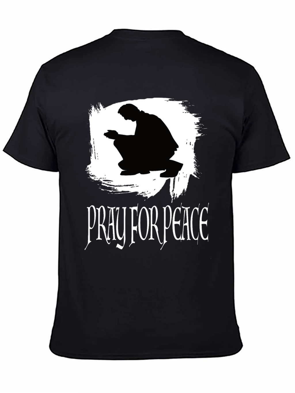 Pray for Peace Black Graphic T-Shirt