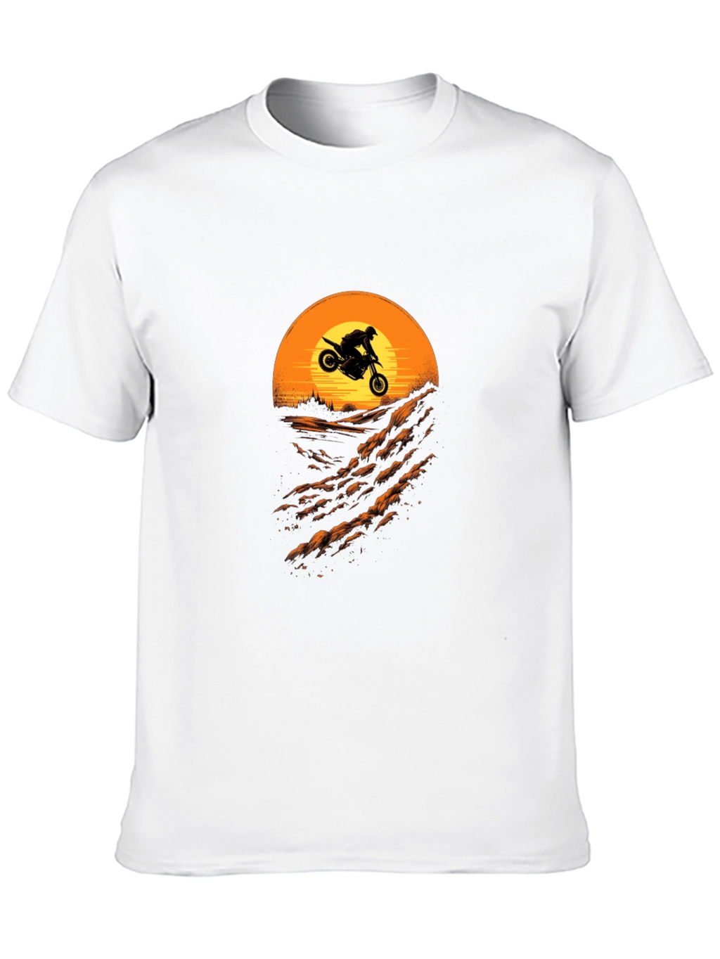 Motorcycle Sunset Ride T-Shirt - Black