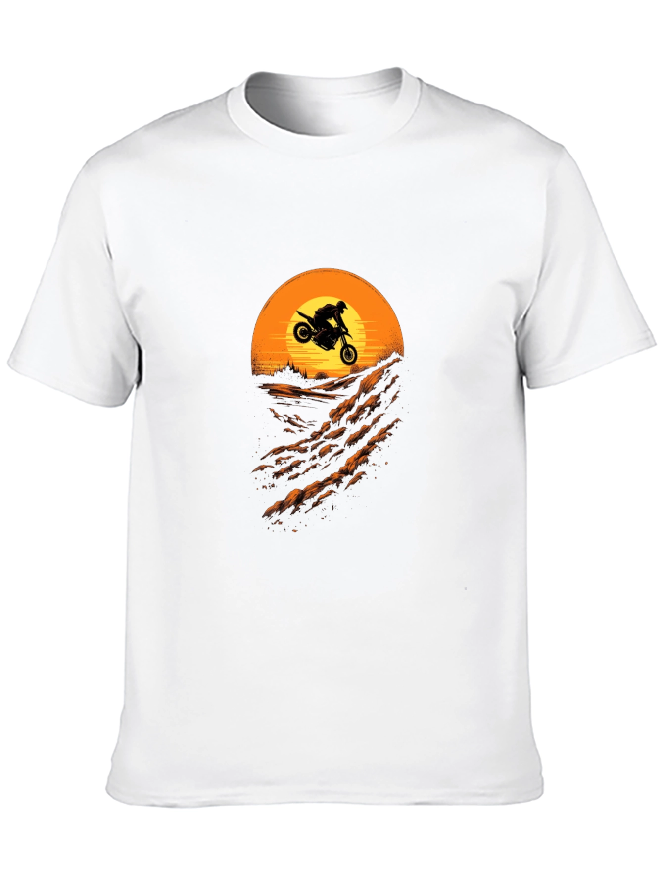 Motorcycle Sunset Ride T-Shirt - Black