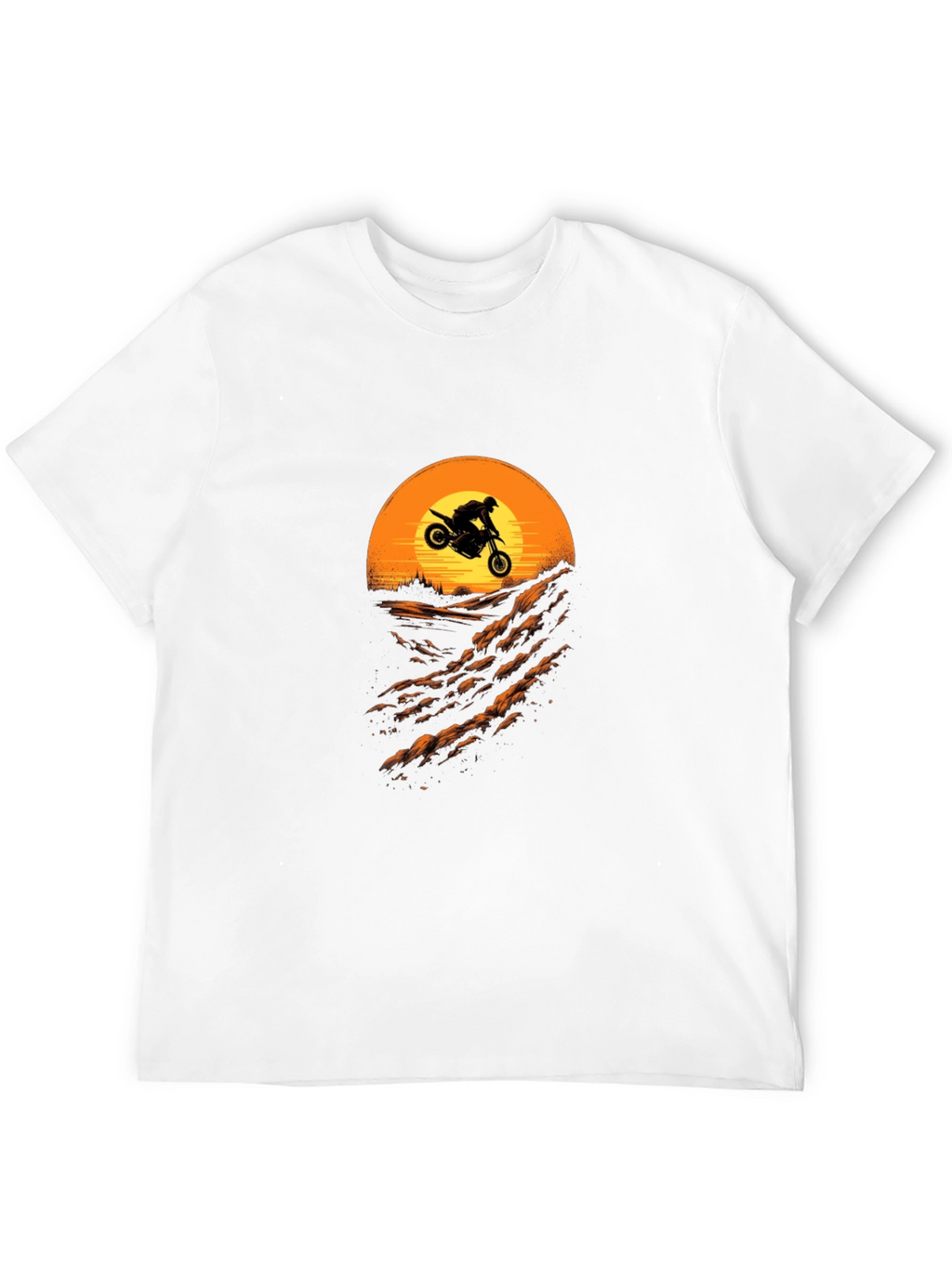 Motorcycle Sunset Ride T-Shirt - Black