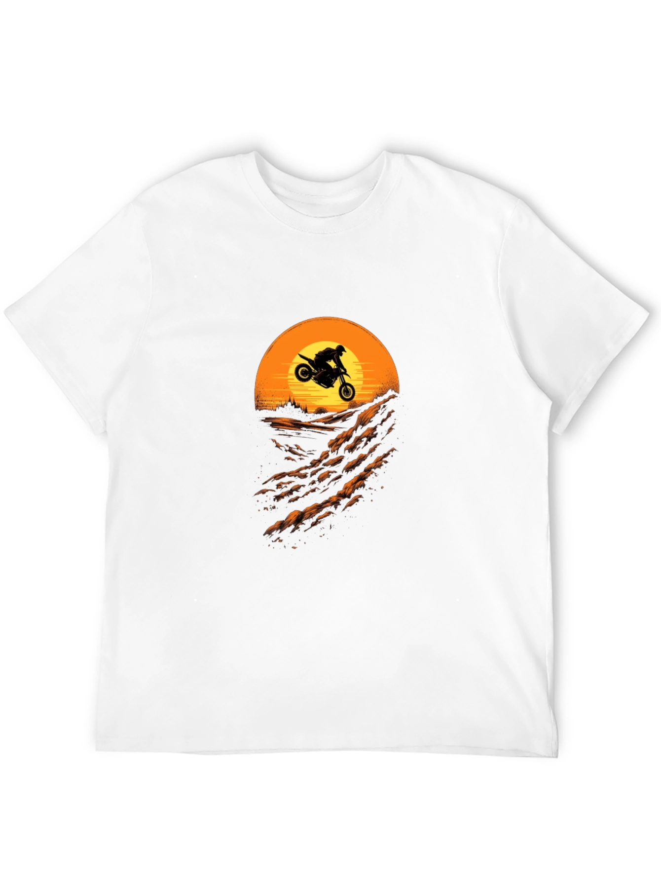 Motorcycle Sunset Ride T-Shirt - Black