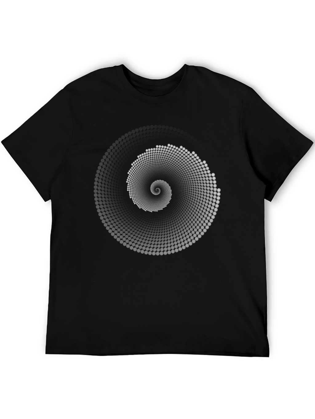 Hypnotic Spiral Graphic Print Mens Black T-Shirt